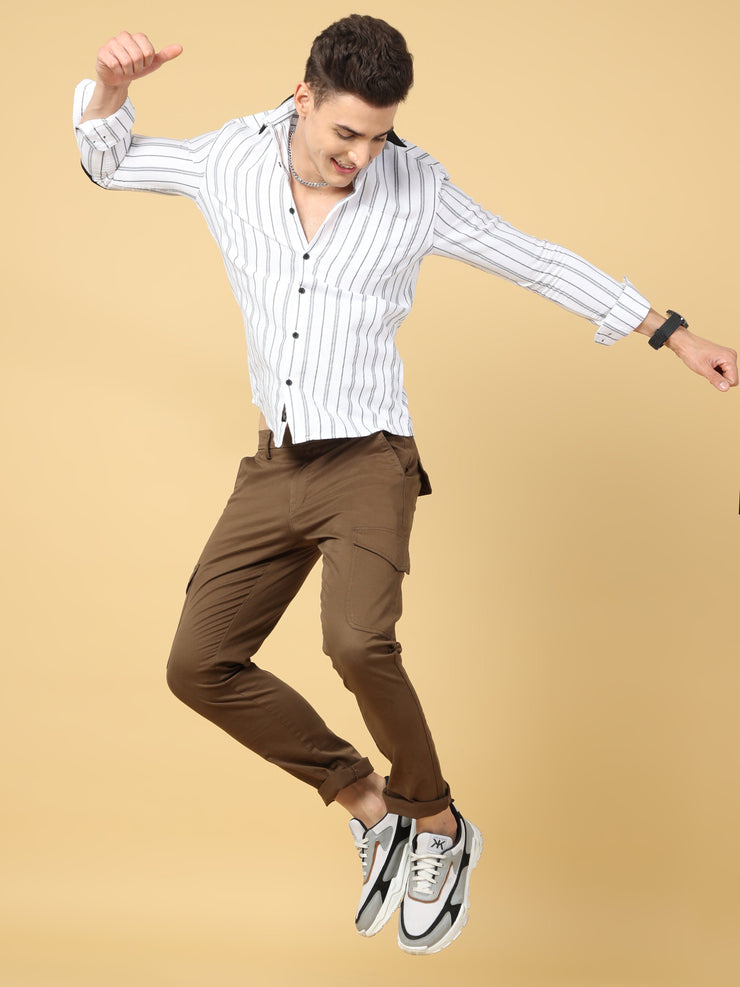 Basic Brown Slim Fit Cargo