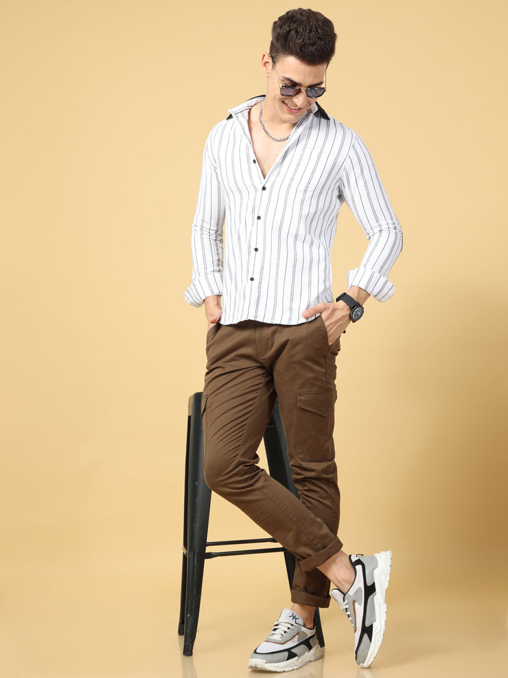 Basic Brown Slim Fit Cargo