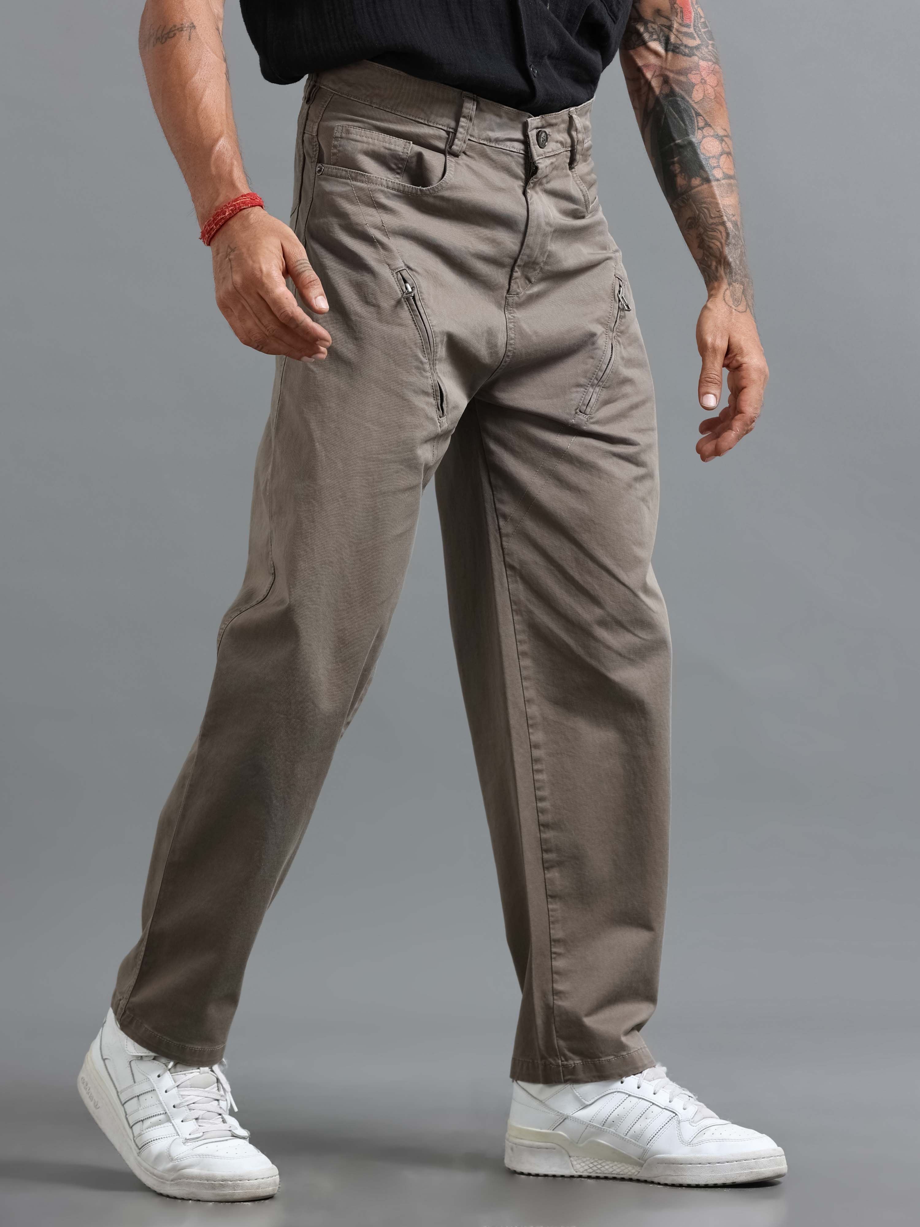 Milano Zip Trouser In Grey