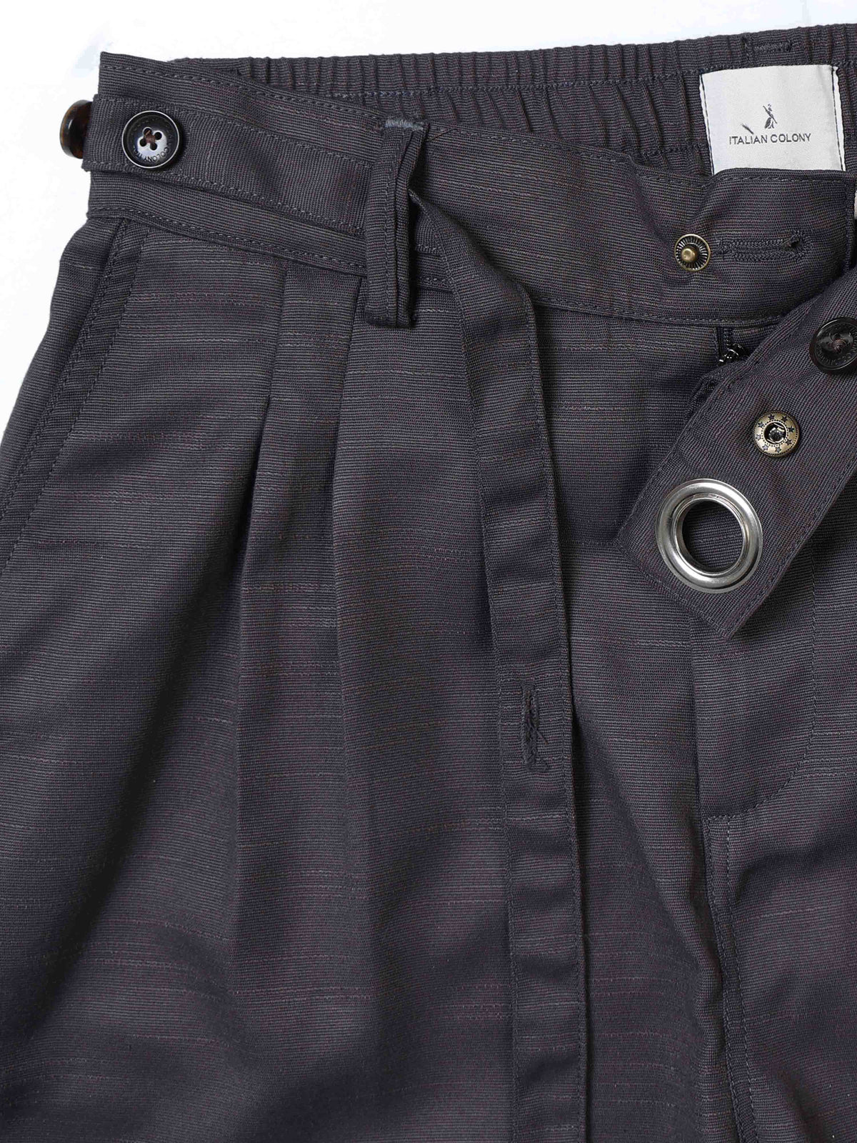 Dark Grey Trousers for Men detail view - Riviera Relaxed Trouser by Italian Colony