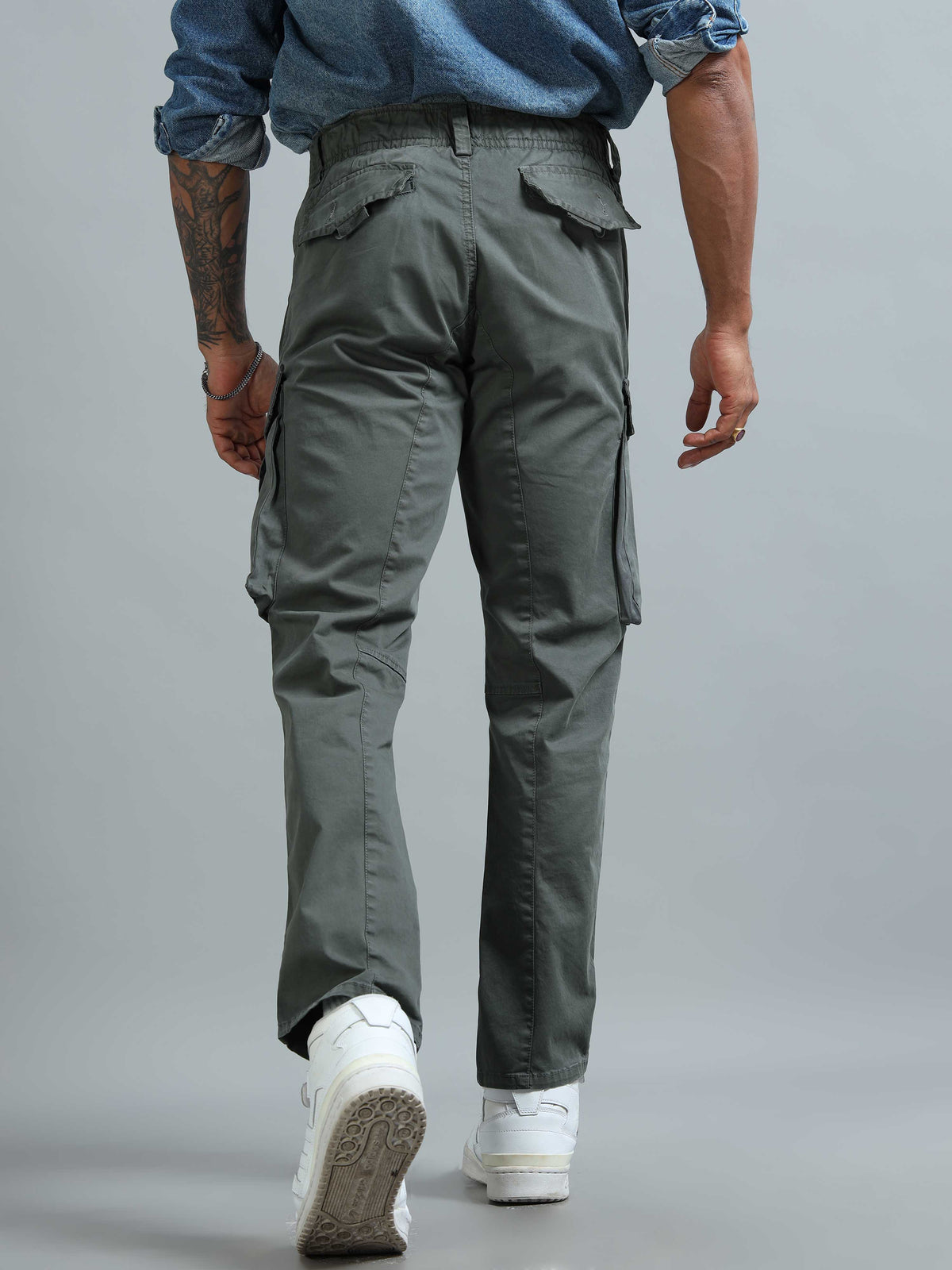 Sage Green Cargo Pants for Men detail view - Aero Nord Cargo Pant by Italian Colony