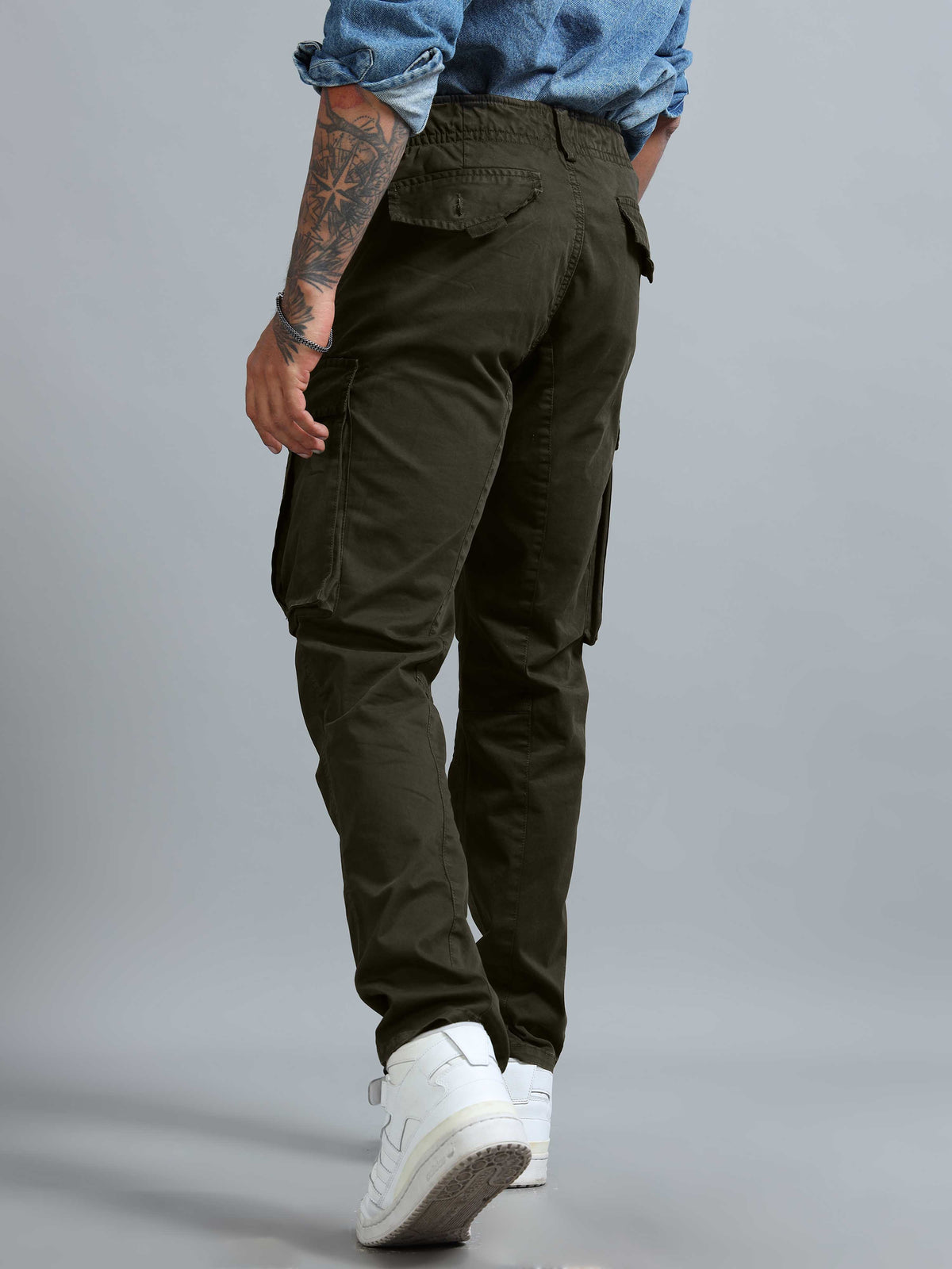 Olive Cargo Pants for Men detail view - Aero Nord Cargo Pant by Italian Colony
