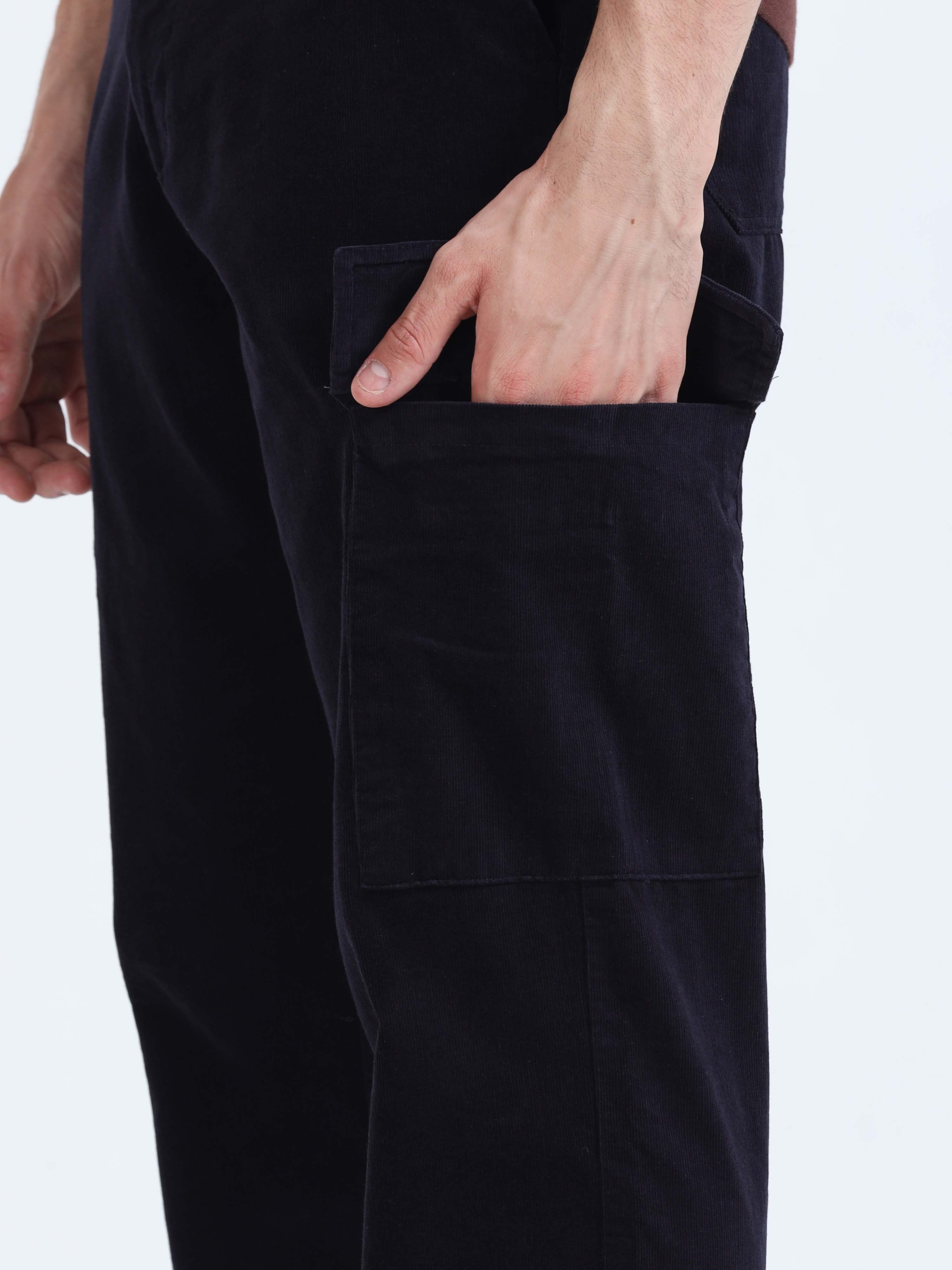 Navy loose fit cargo trousers