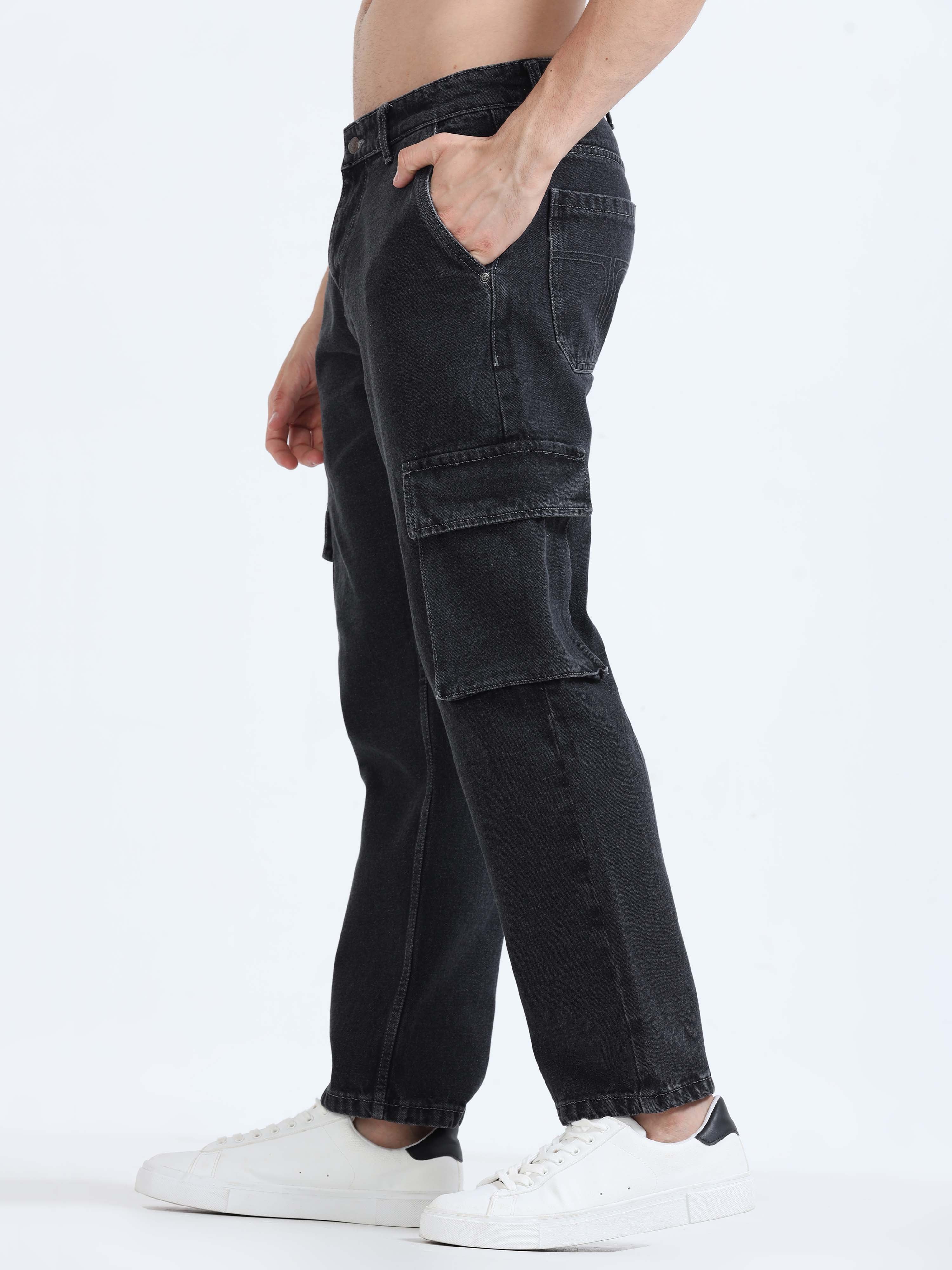 Buy Grey Stone Relaxed Denim Cargo Mens Cargo Pants Relaxed Fit