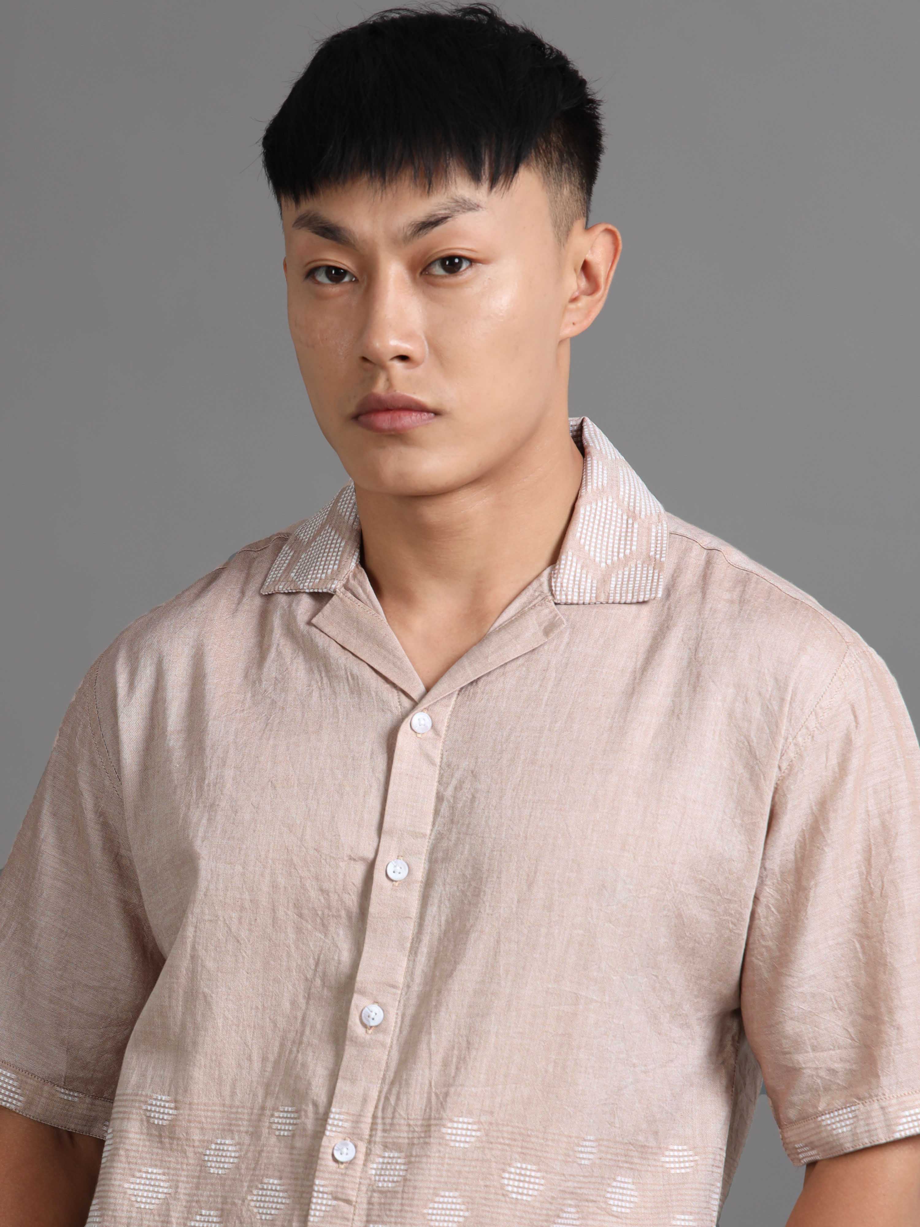 Honeycomb Haze Shirt In Peach