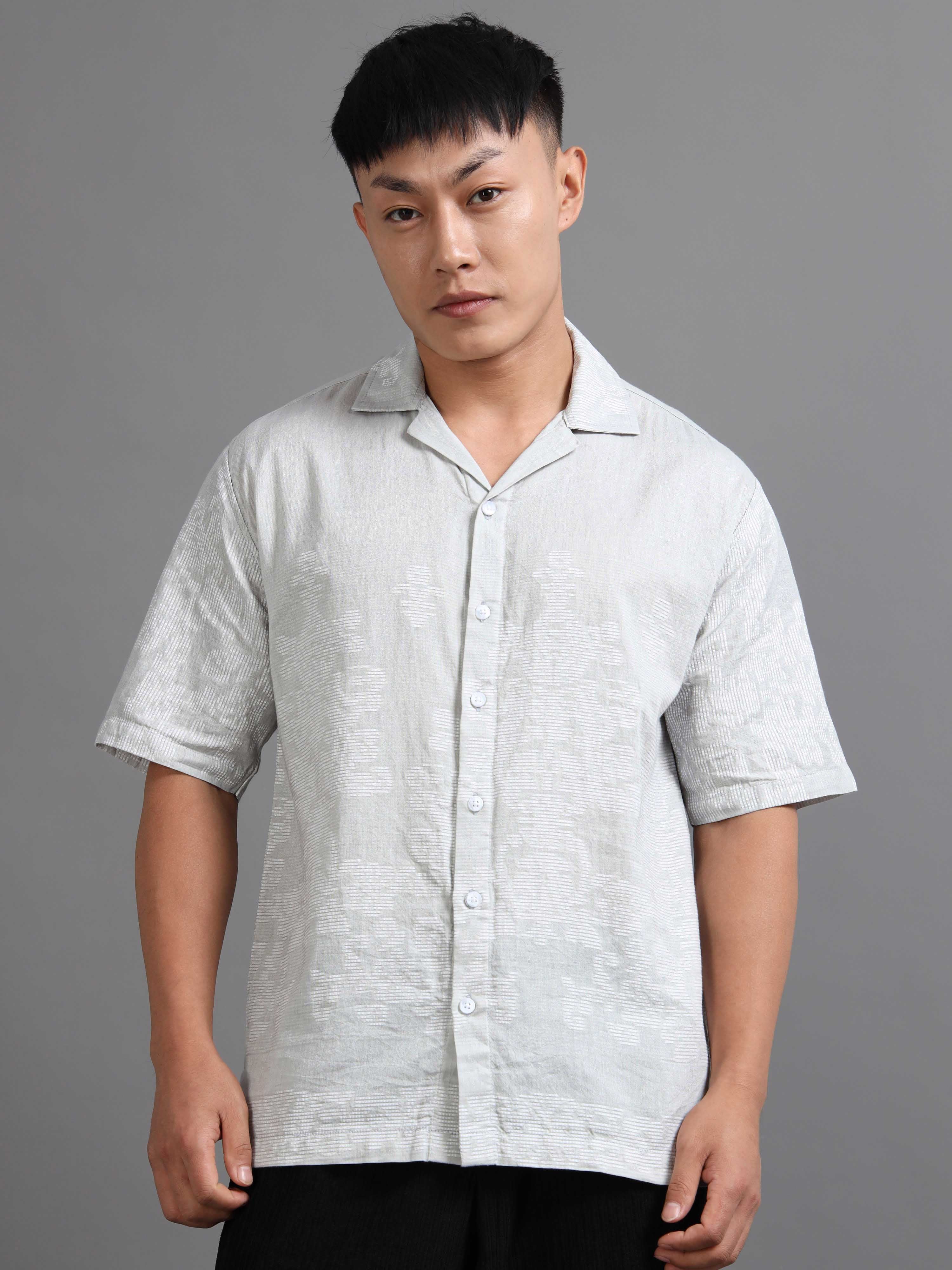 Silken Grid Shirt In Blue