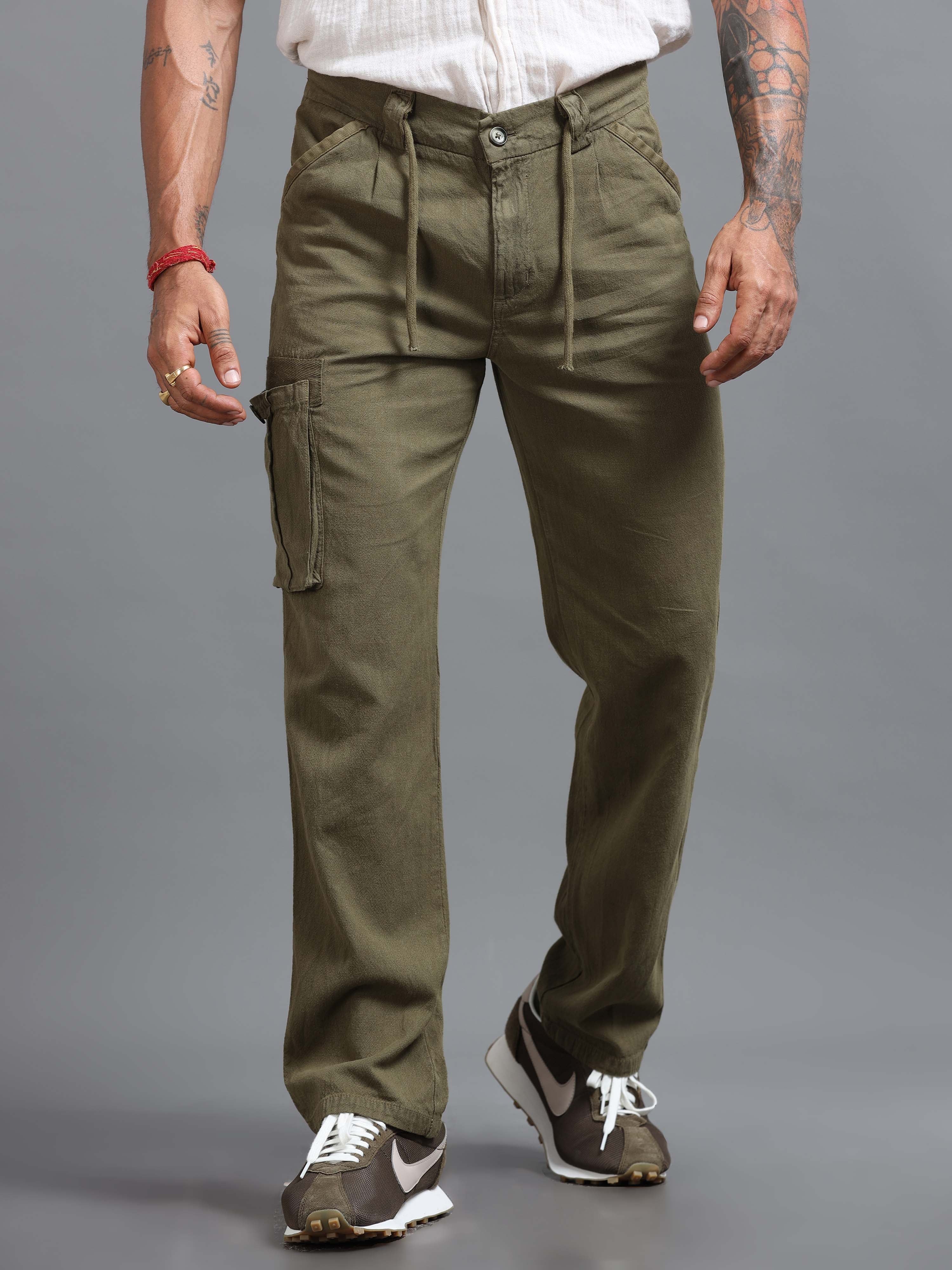 Portofino Linen Pant In Olive