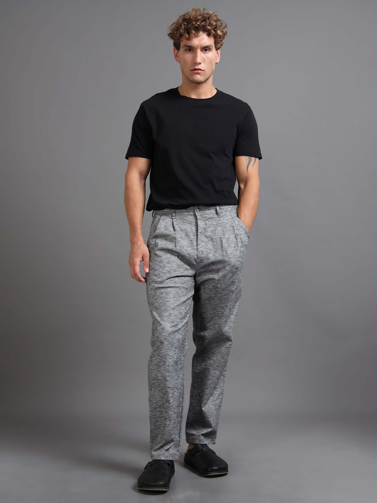 Versatile Pleated Trouser In Black