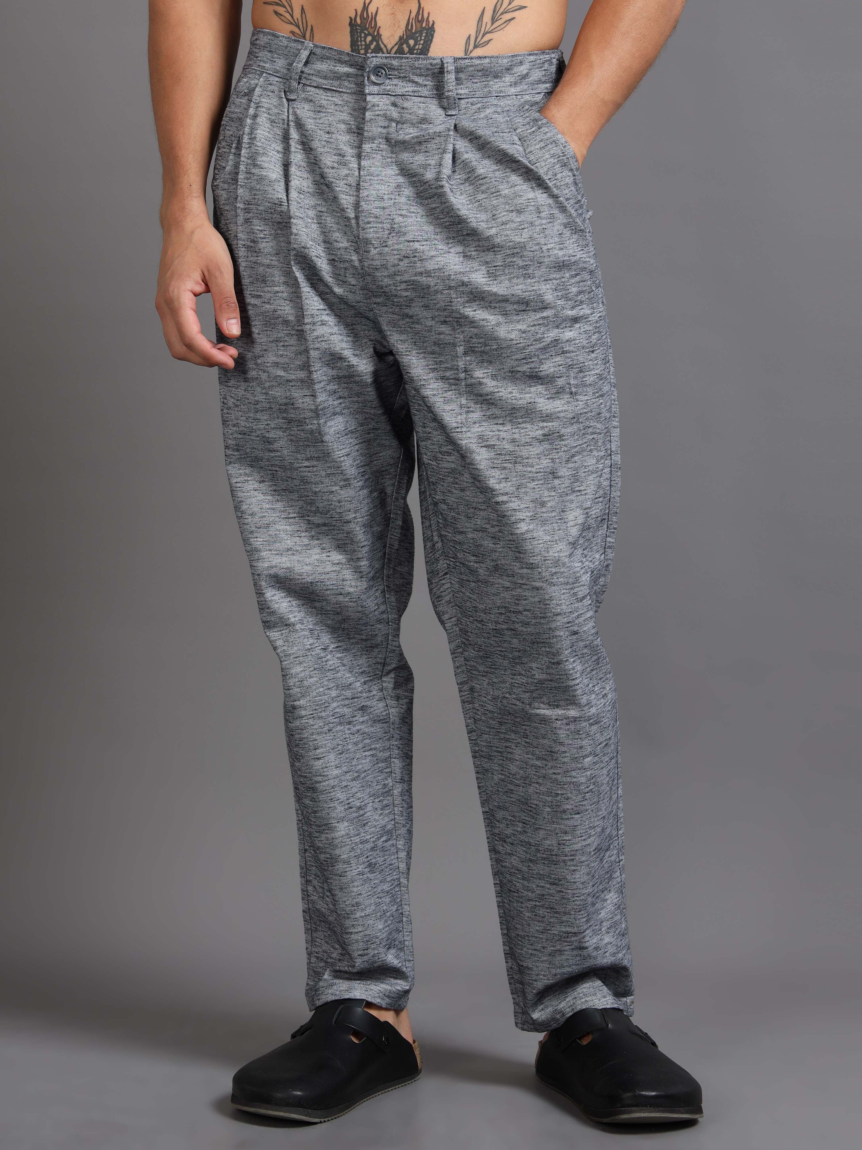 Versatile Pleated Trouser In Blue Online - Pants For Men
