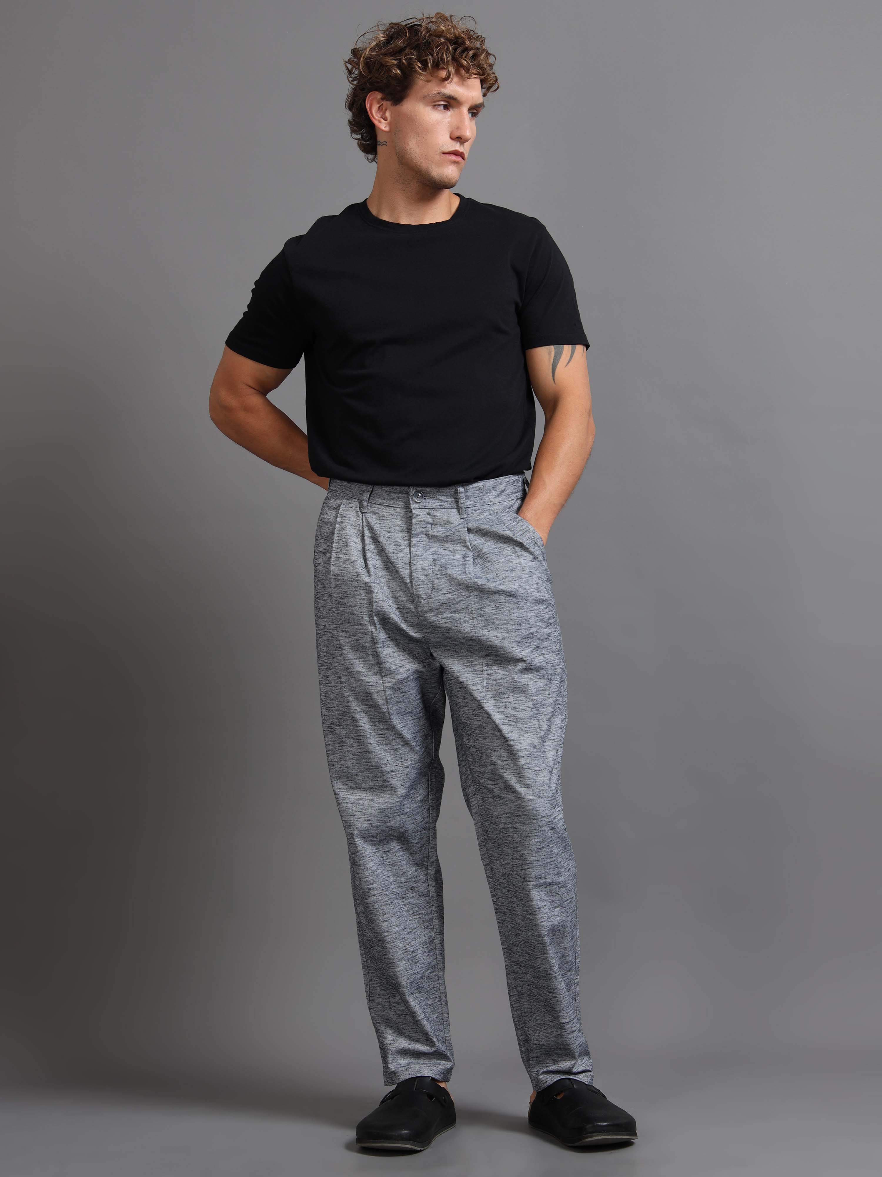 Versatile Pleated Trouser In Blue Online - Pants For Men