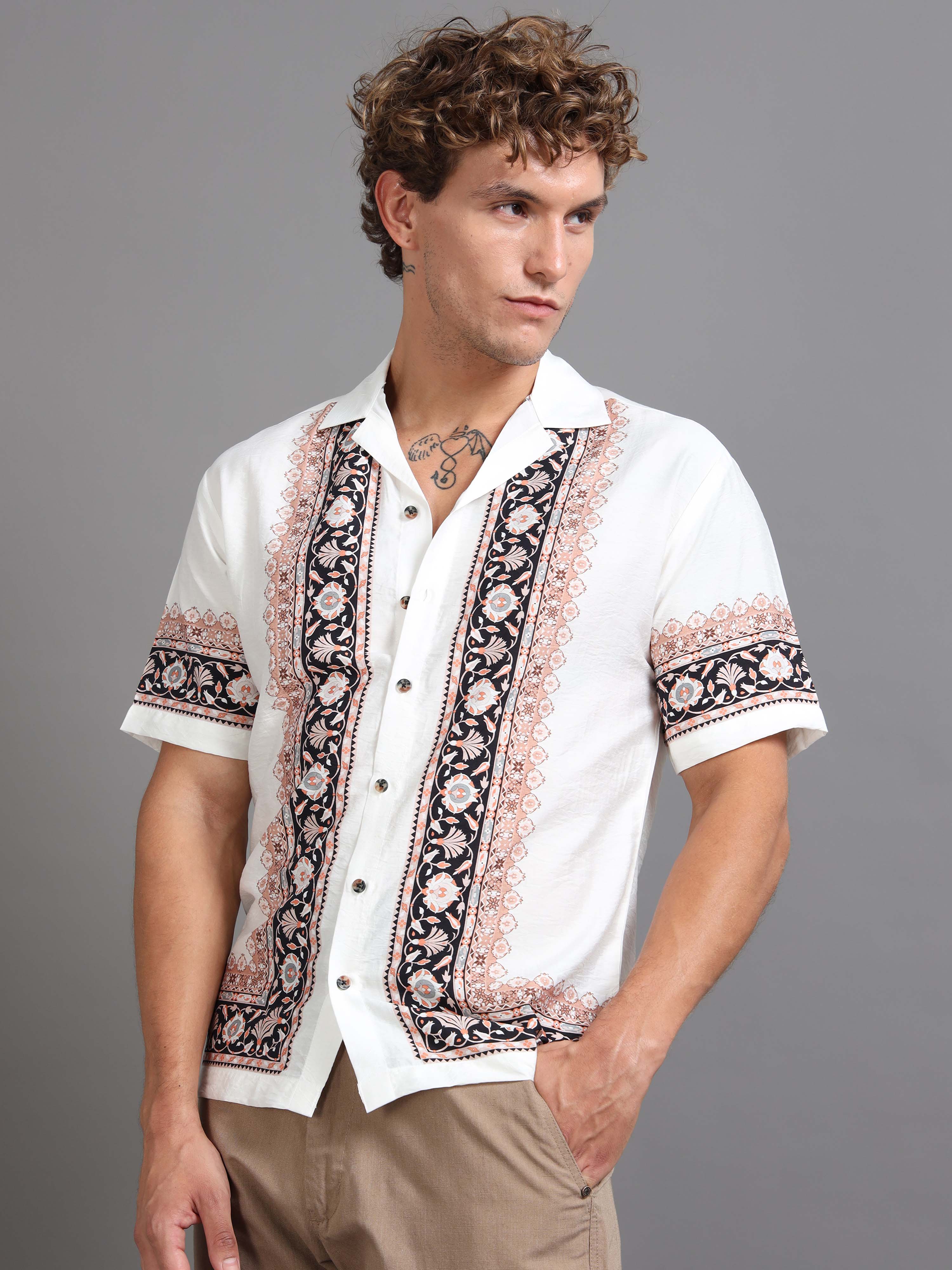 Florentine Frame Printed Shirt for Men