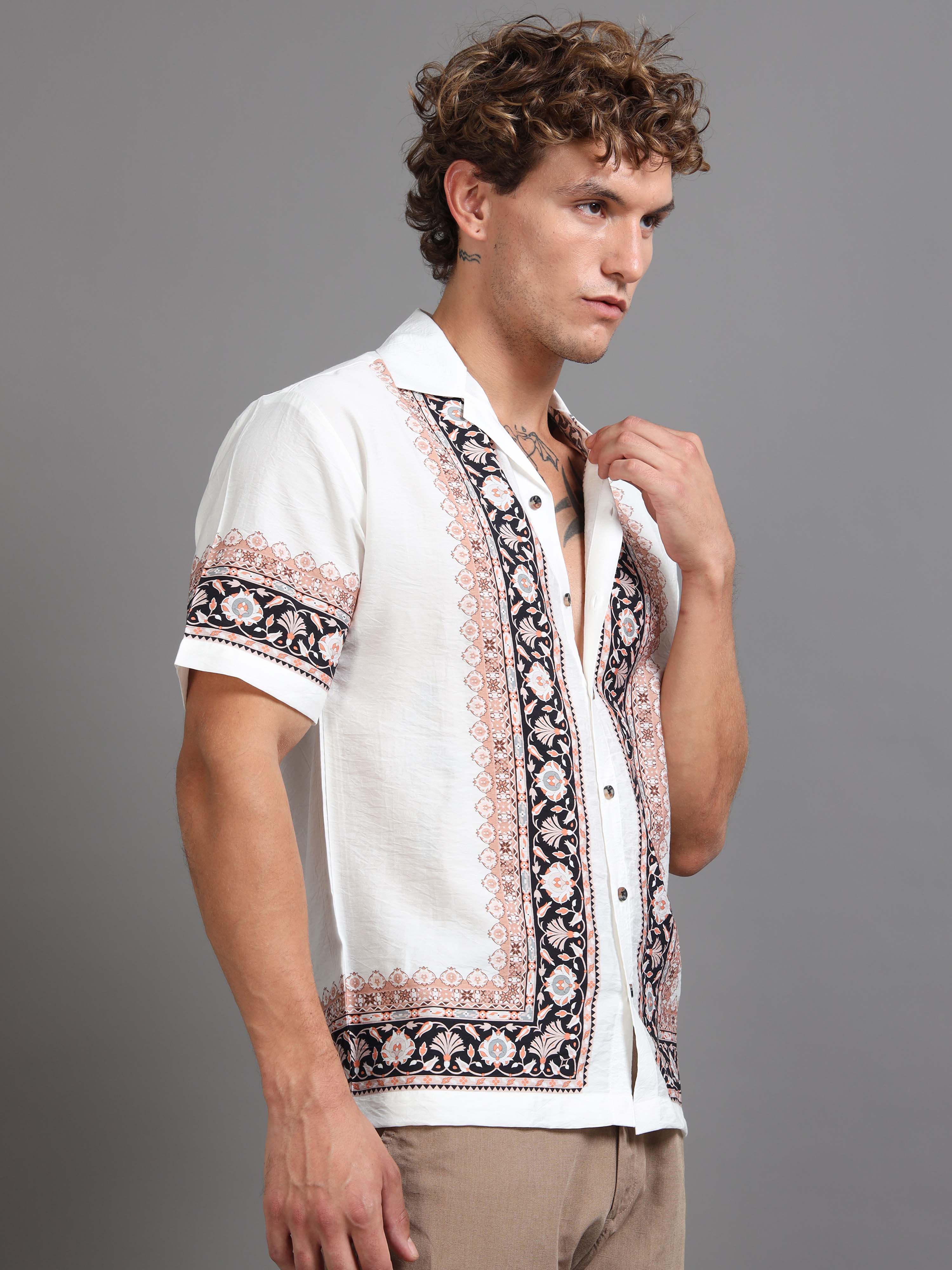 Florentine Frame Printed Shirt for Men