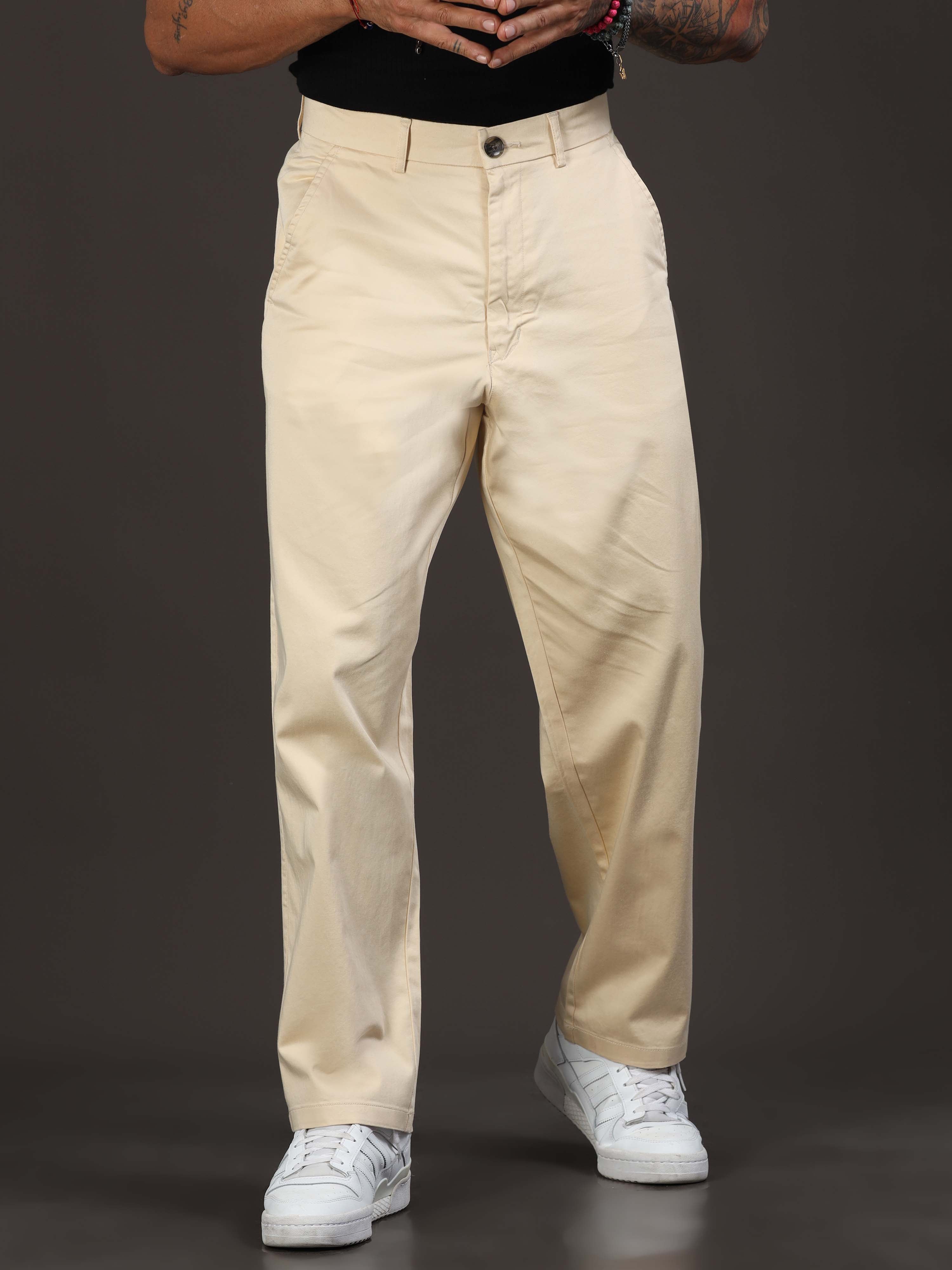Relaxed Trouser For Men In Cream