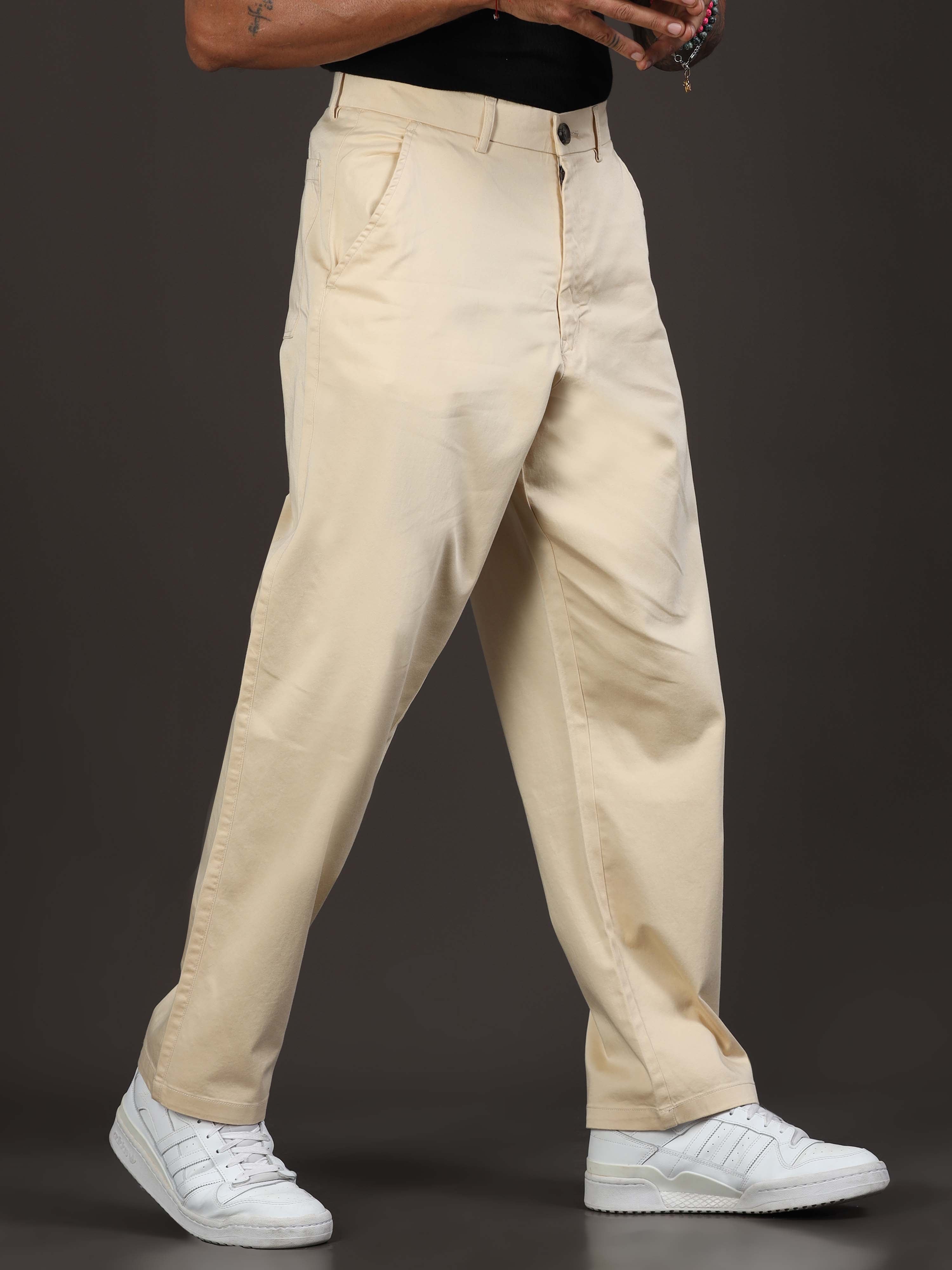 Relaxed Trouser For Men In Cream
