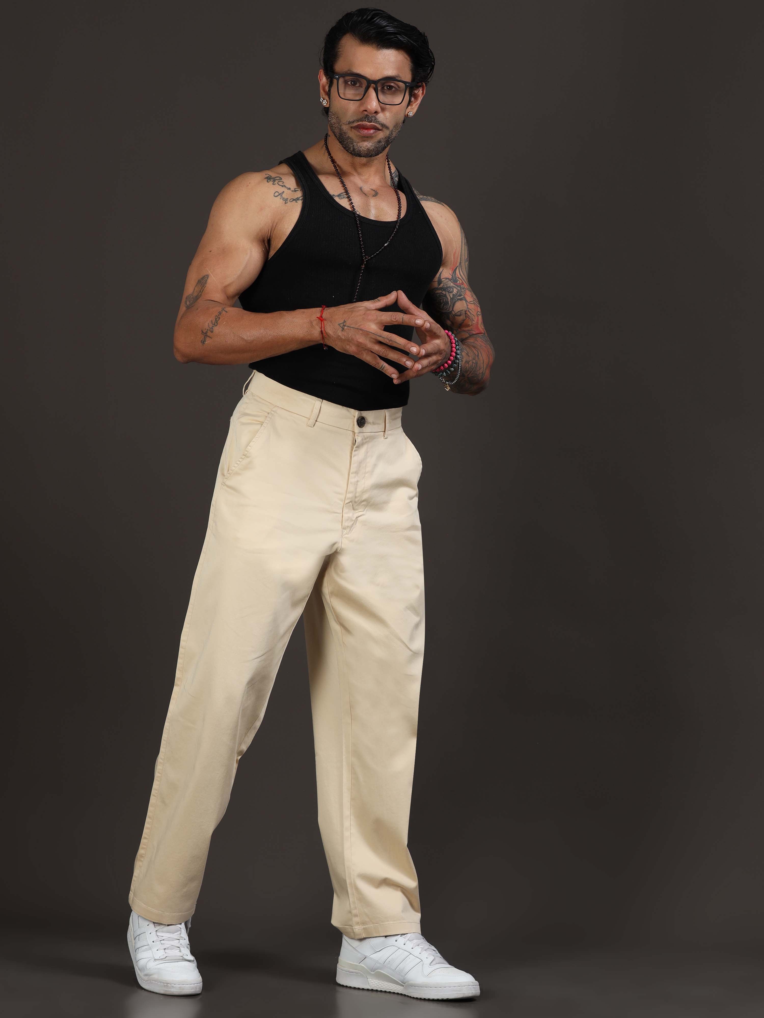 Relaxed Trouser For Men In Cream