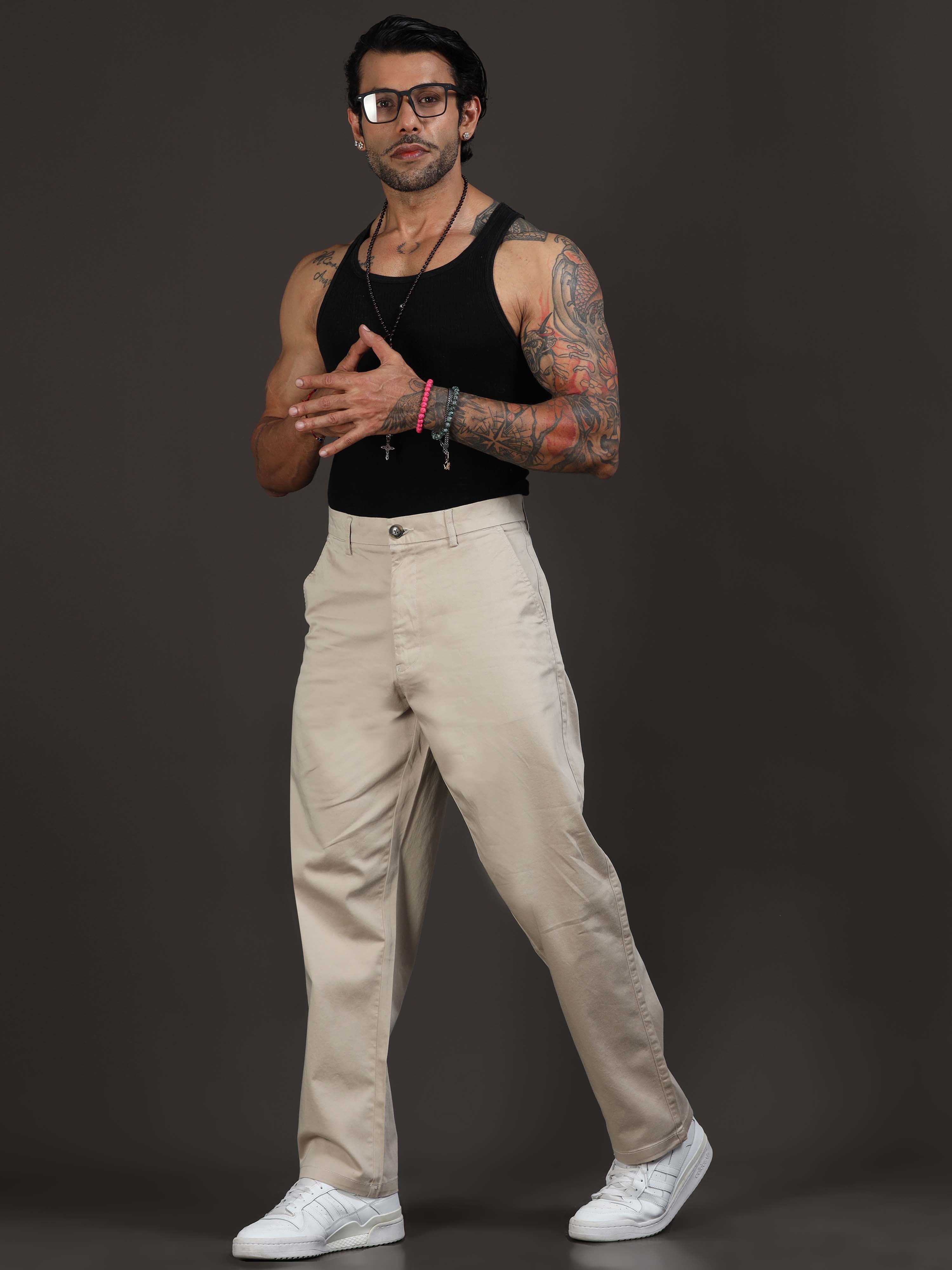 Relaxed Trouser for men In Beige