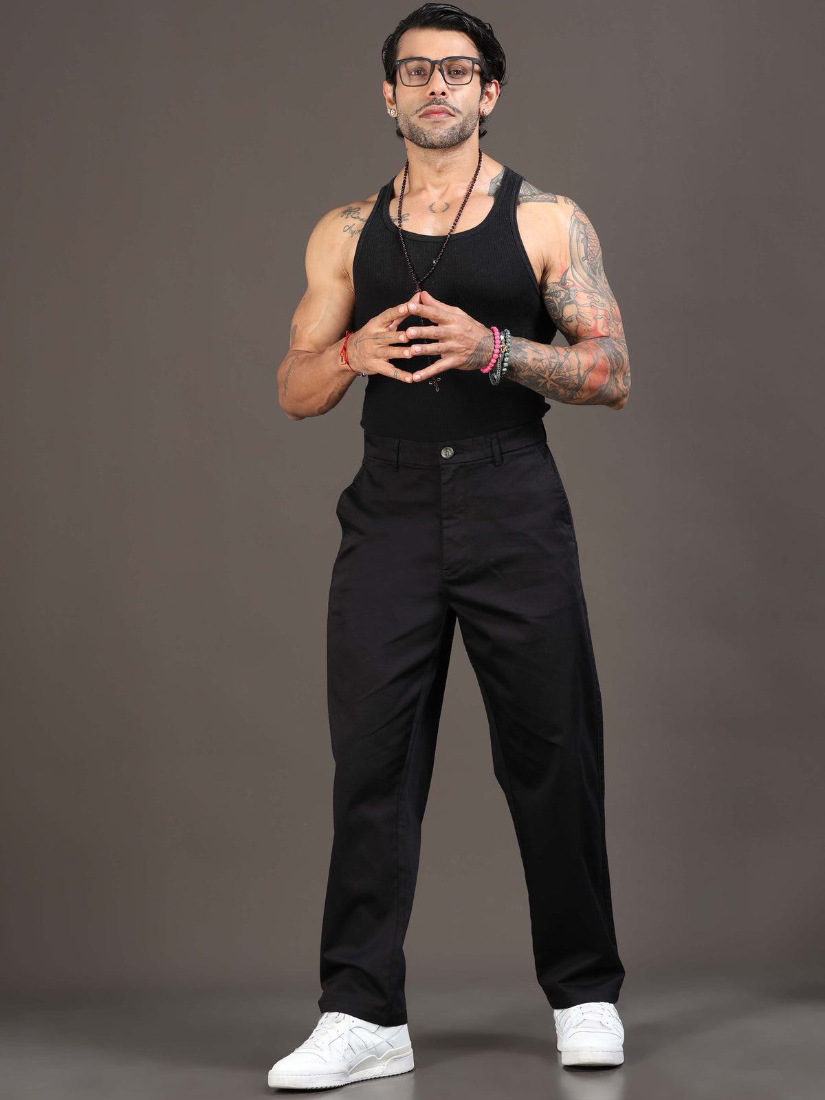 Relaxed Trouser In Black for Men
