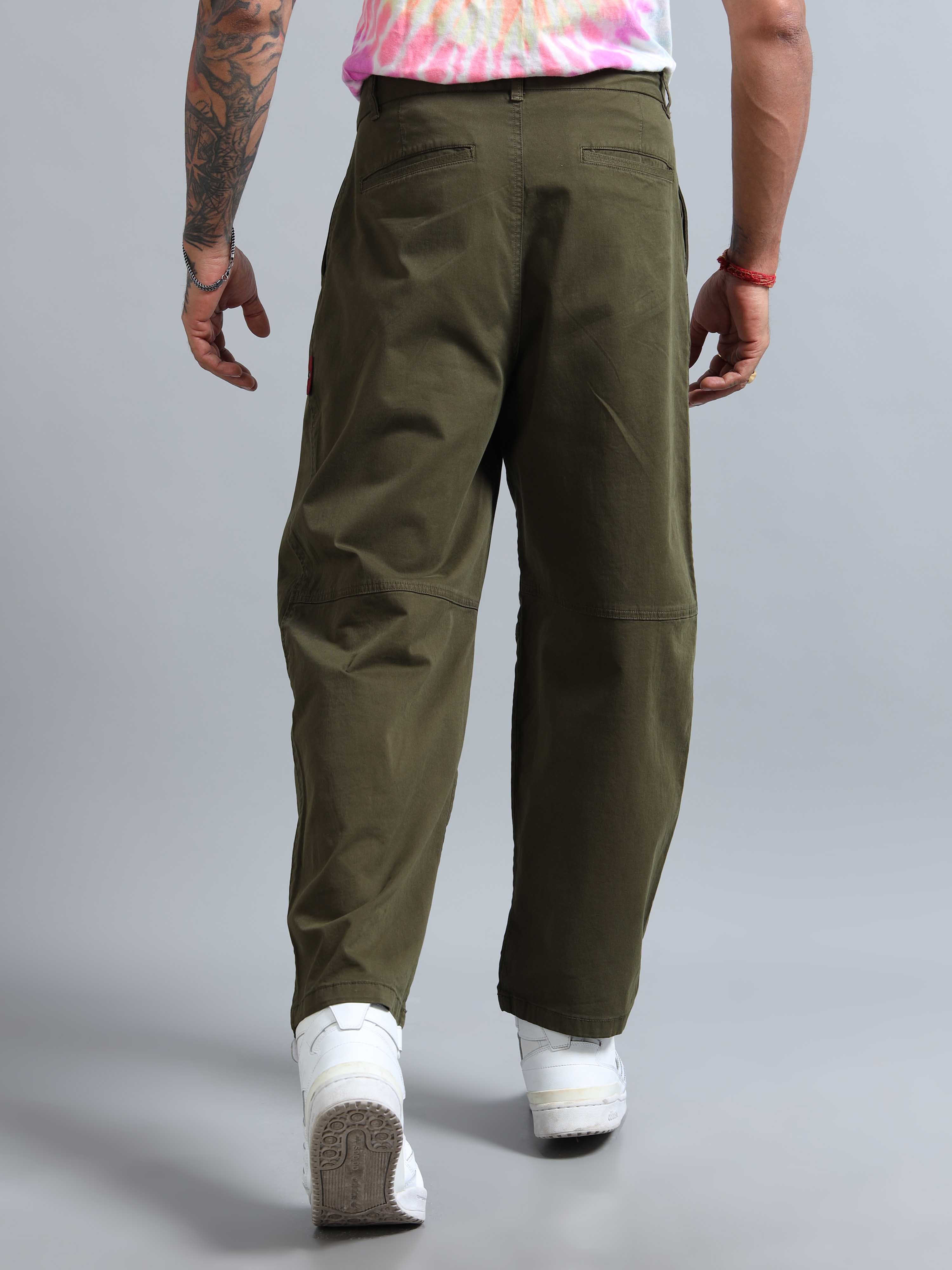 Battalion Embroidered Trouser In Olive