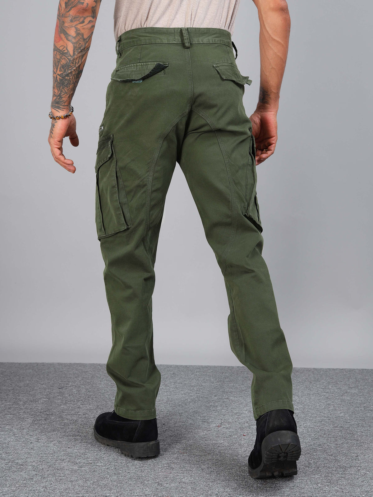 Rugged Zip Cargo Pants In Olive