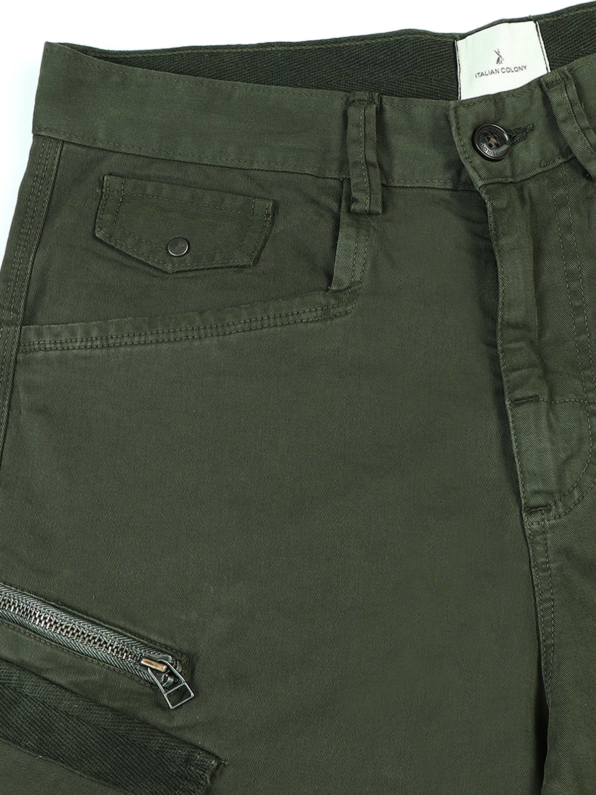 Rugged Zip Cargo Pants In Olive