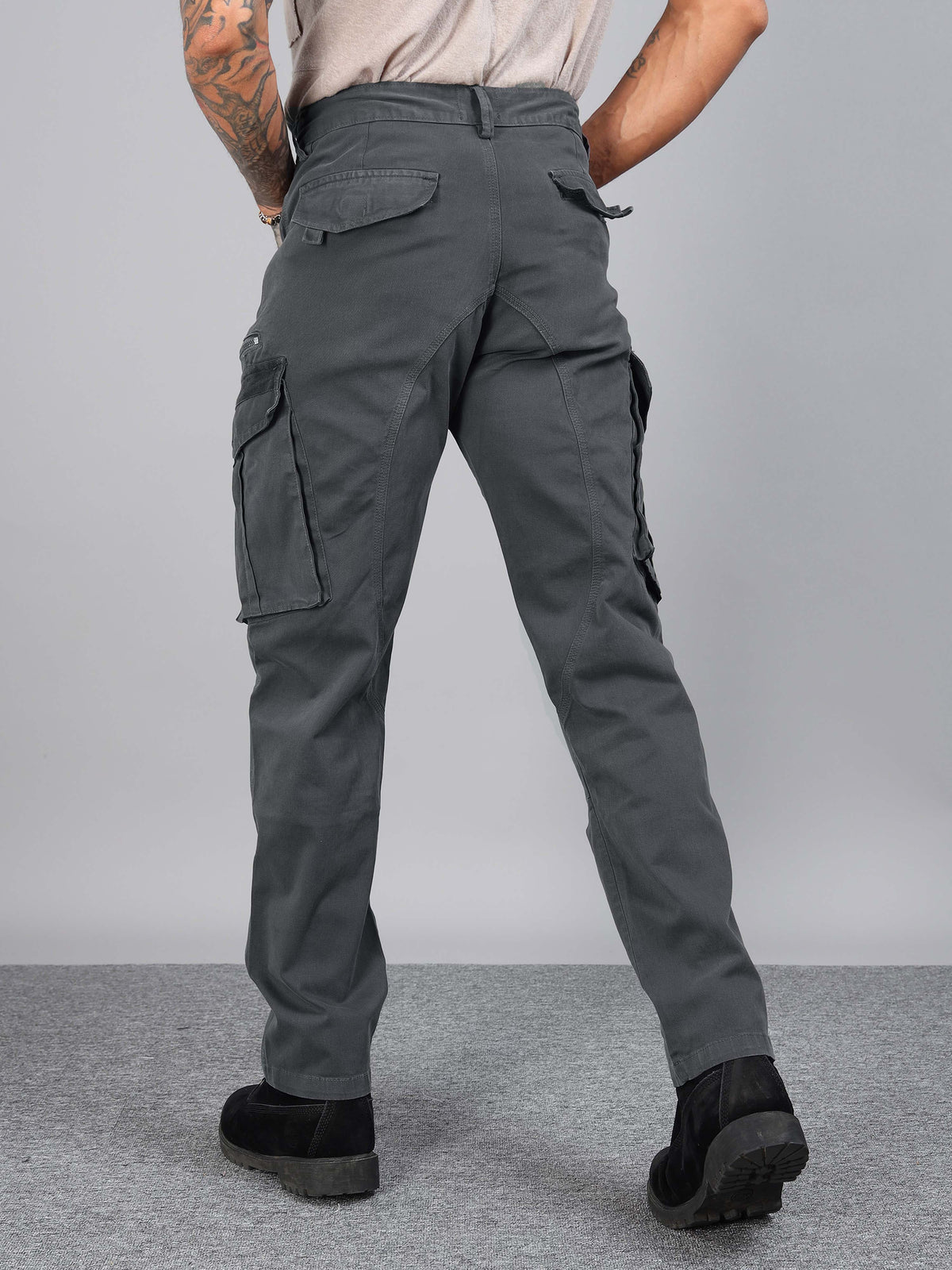 Rugged Zip Cargo Pants In Ash Blue