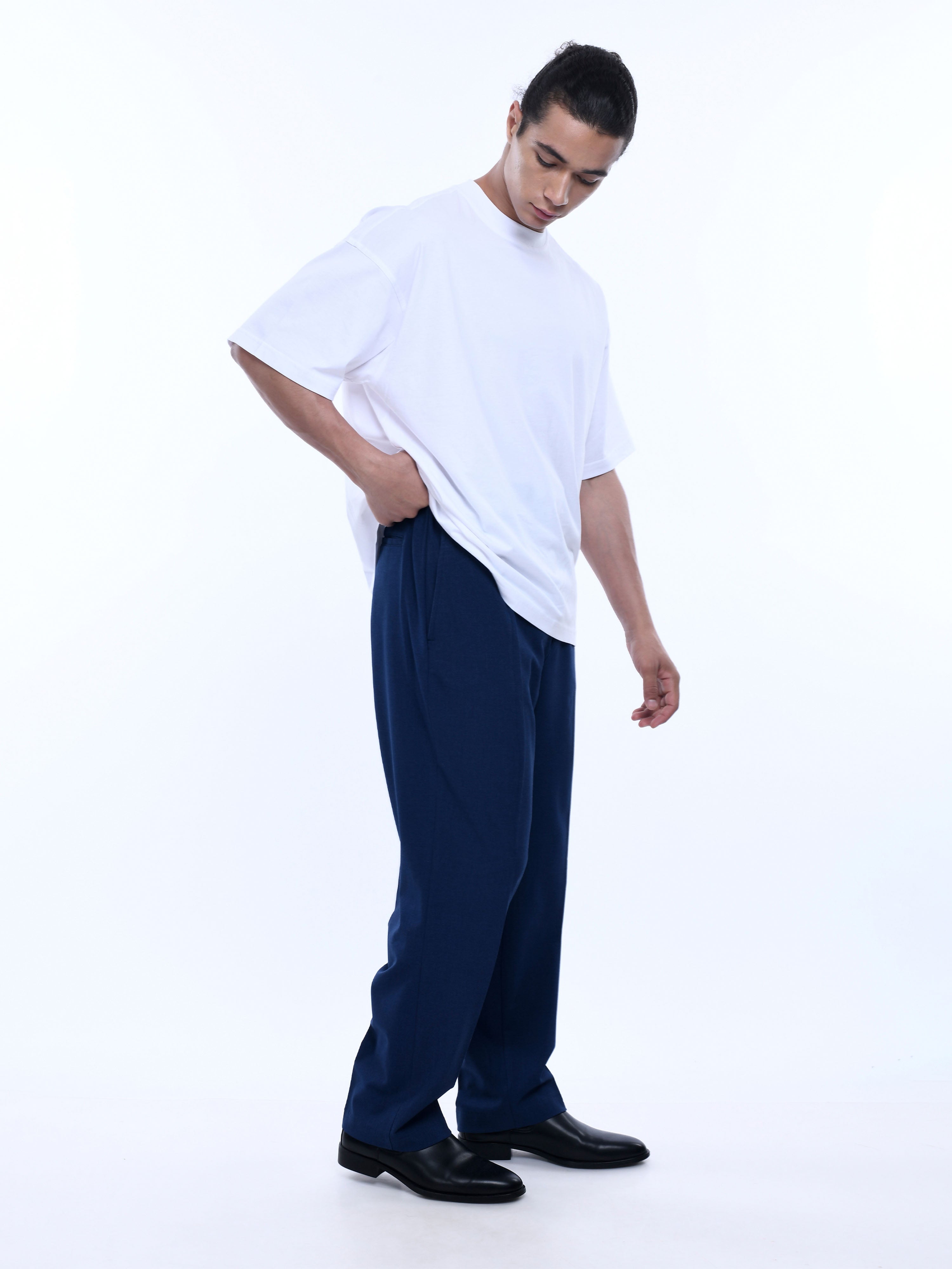 Navy Loose Fit trousers Mens Bottomwear