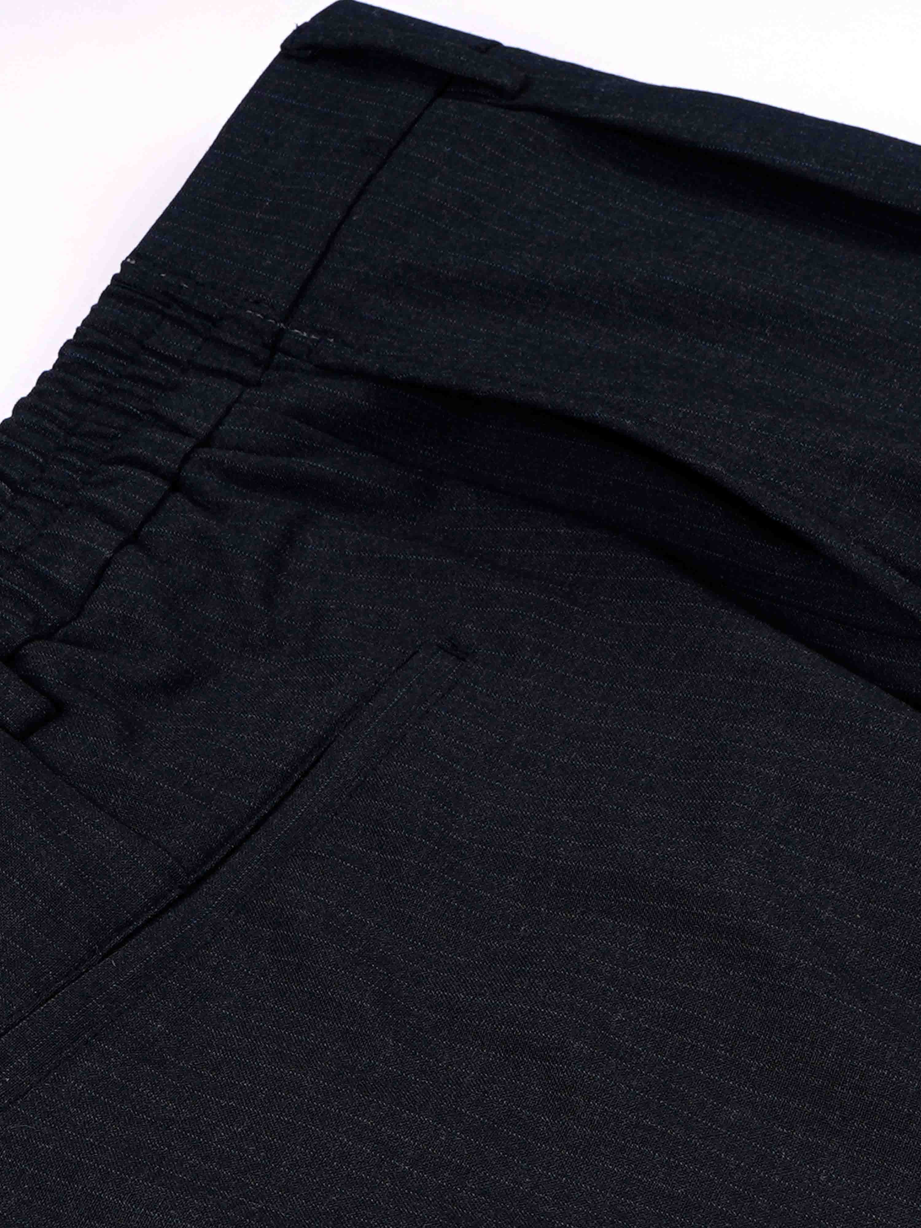 Soft Miracle Black Striped Relaxed Pants