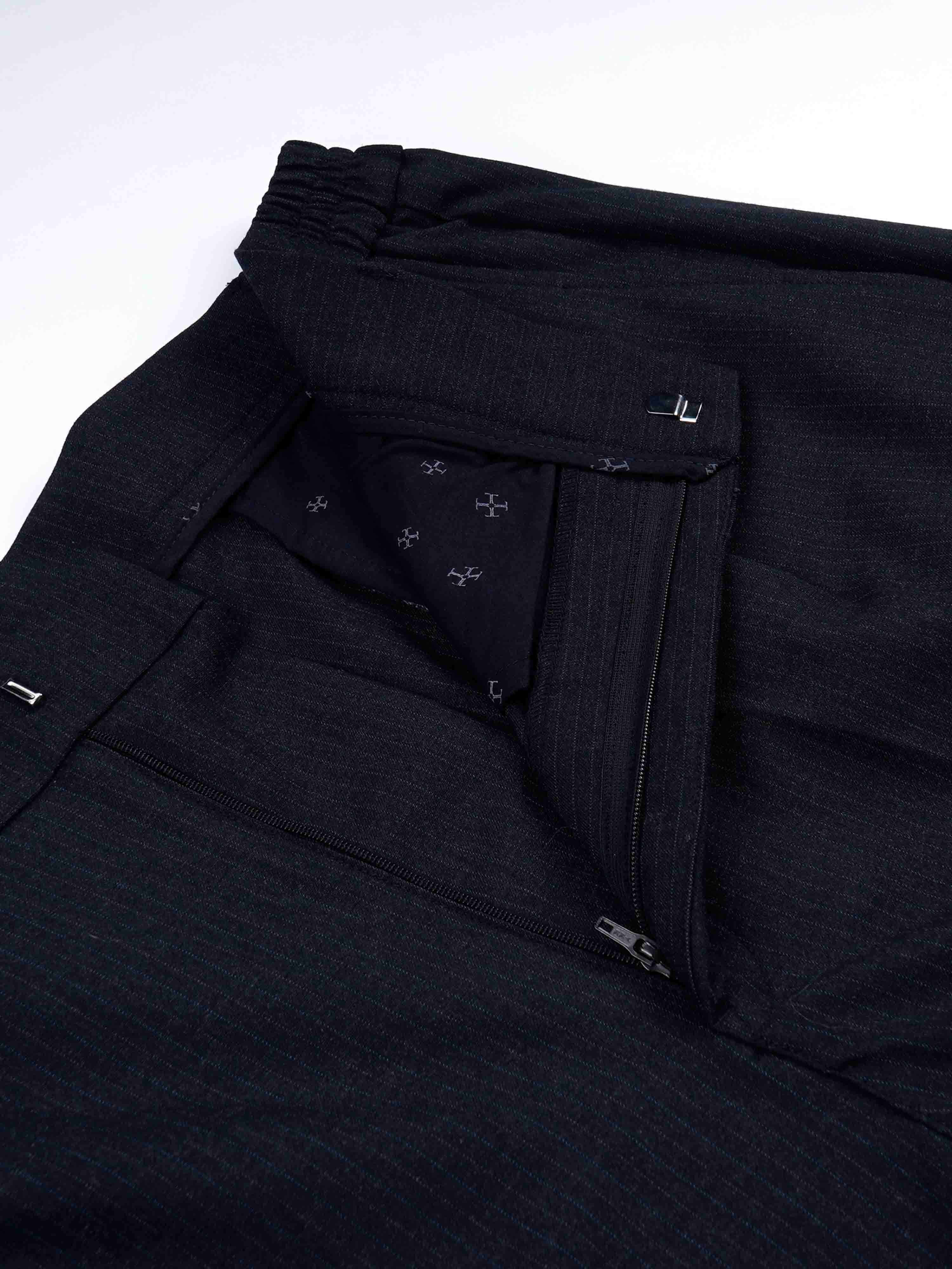 Soft Miracle Black Striped Relaxed Pants