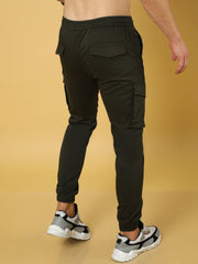Authentic Dark Olive Cargo Cotton Joggers