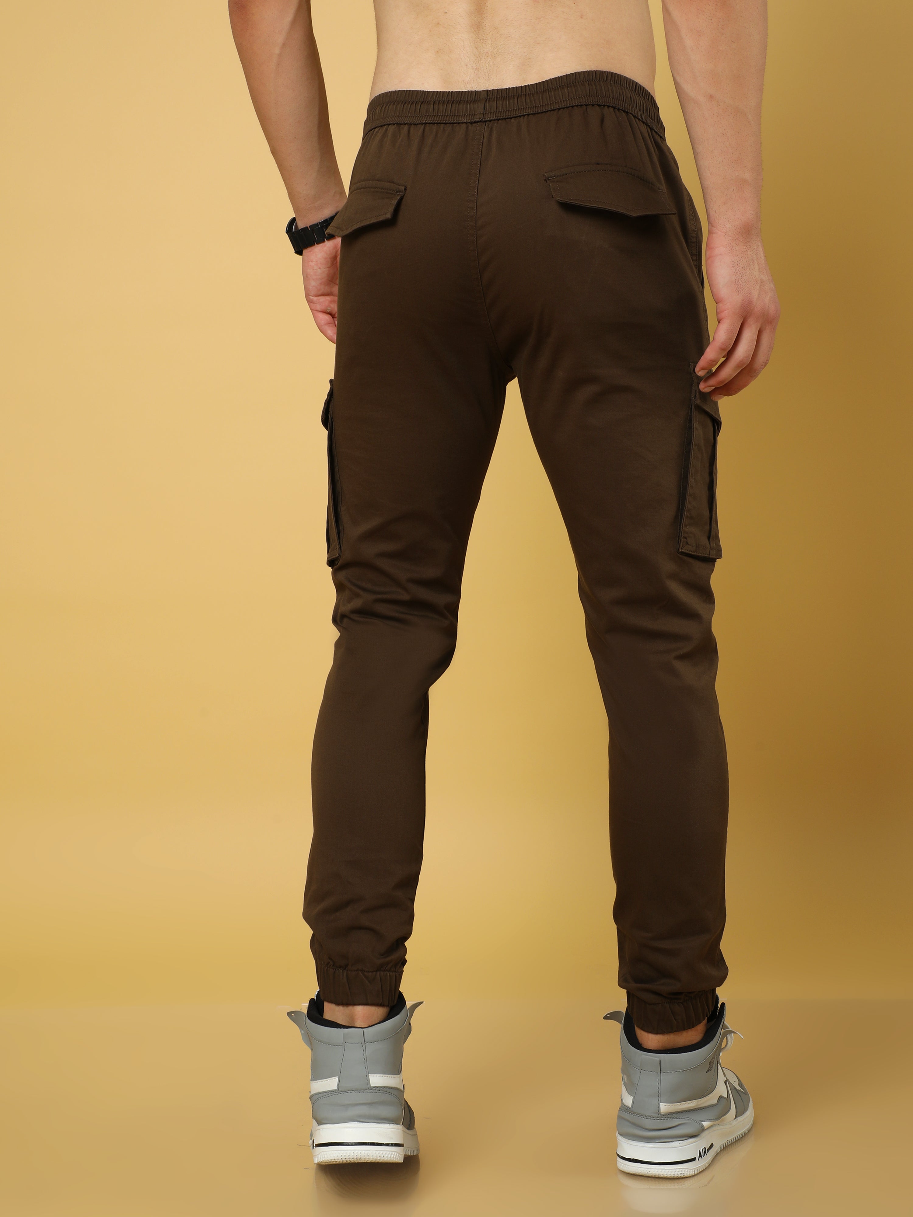 Authentic Brown Cargo Cotton Joggers