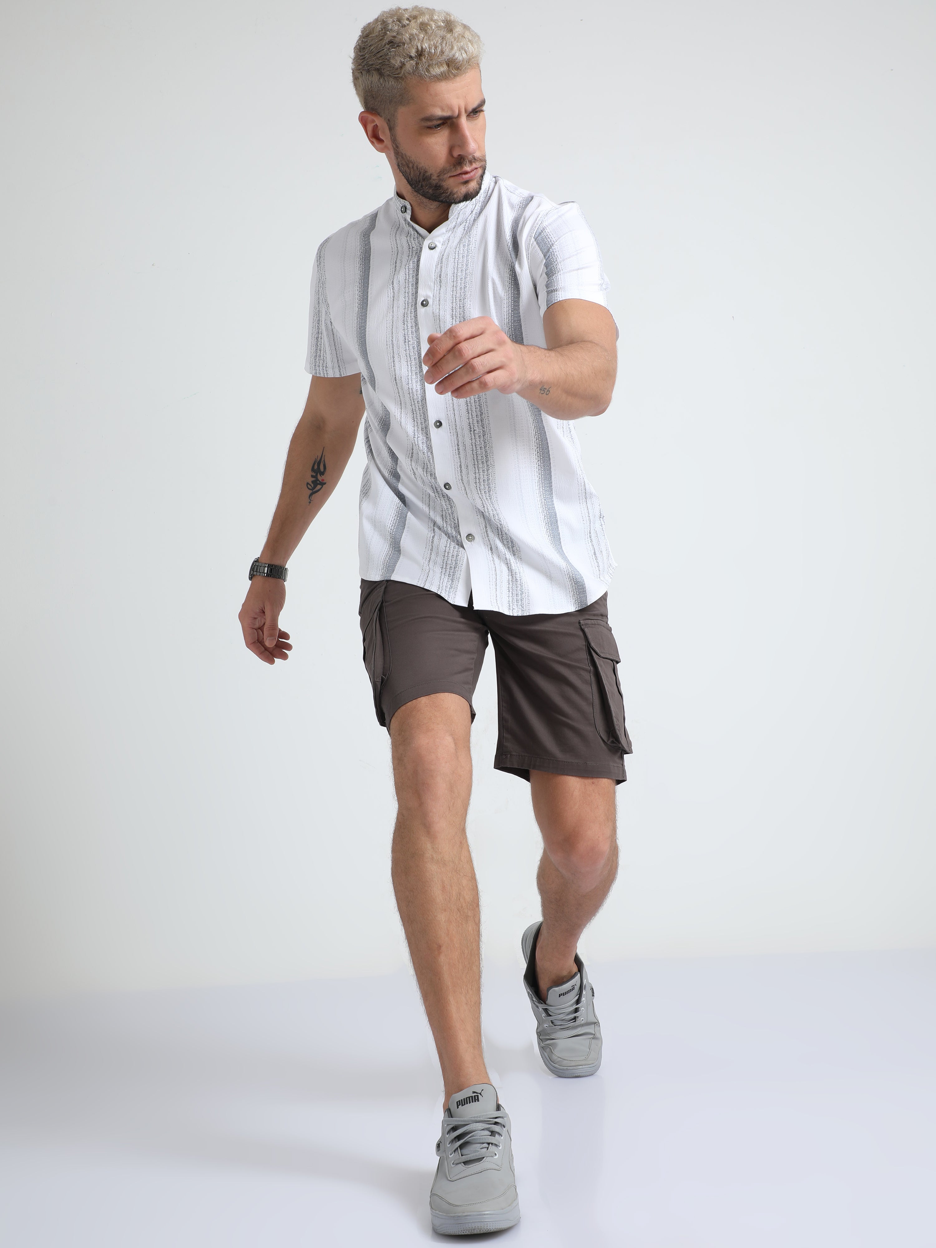 Premium Twill Dark Grey Cargo Shorts