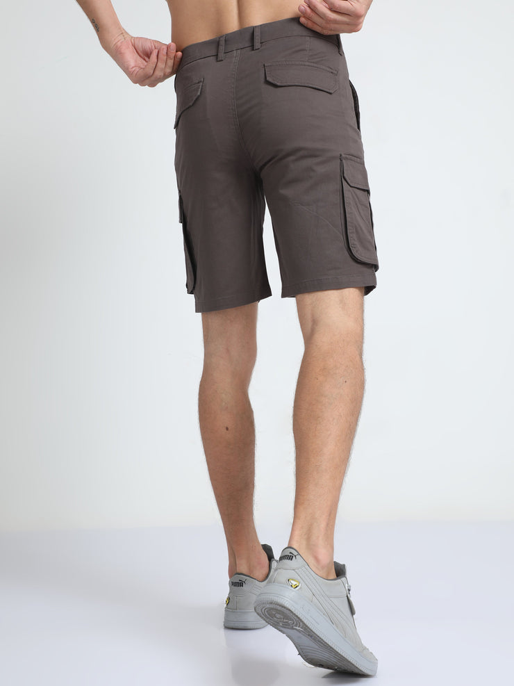 Premium Twill Dark Grey Cargo Shorts