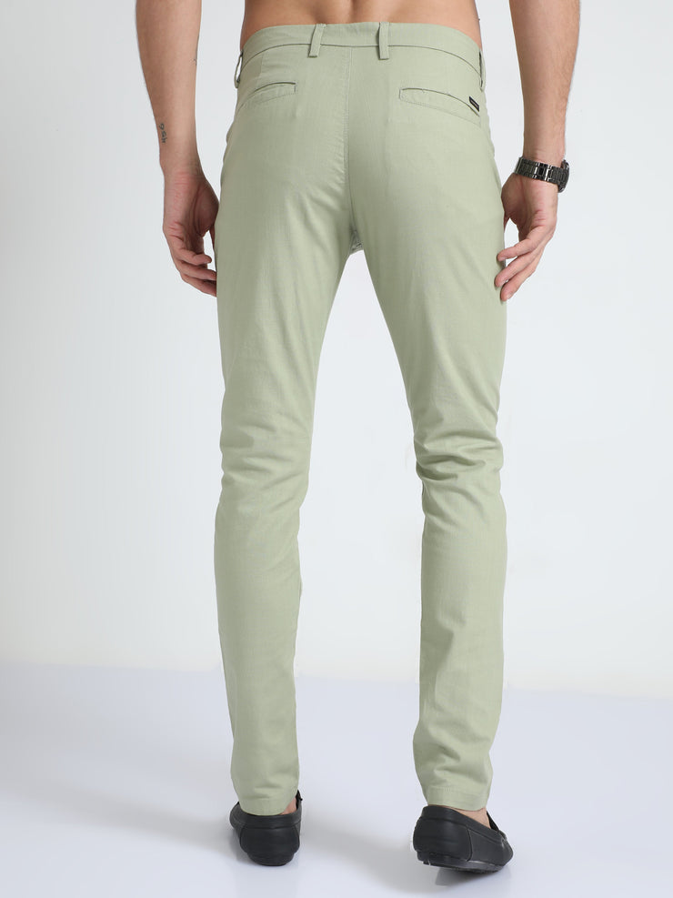 Linen Pistachio Green Trouser