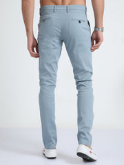 Box Dobby Blue Cotton Chino