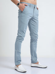 Box Dobby Blue Cotton Chino