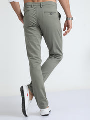 Box Dobby Olive Cotton Chino