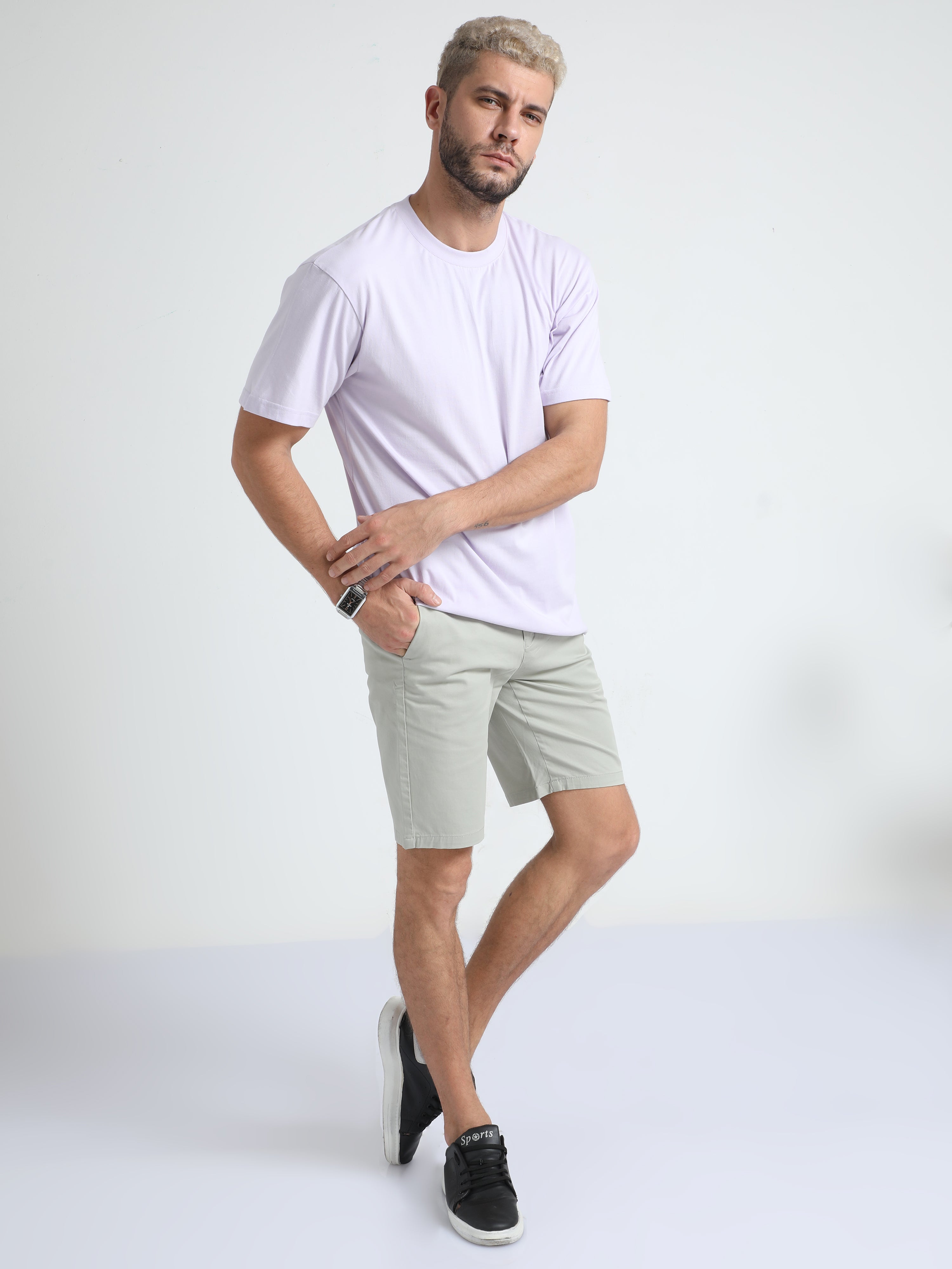 Modern Twill Pistachio Green Shorts