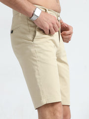 Modern Twill Beige Shorts