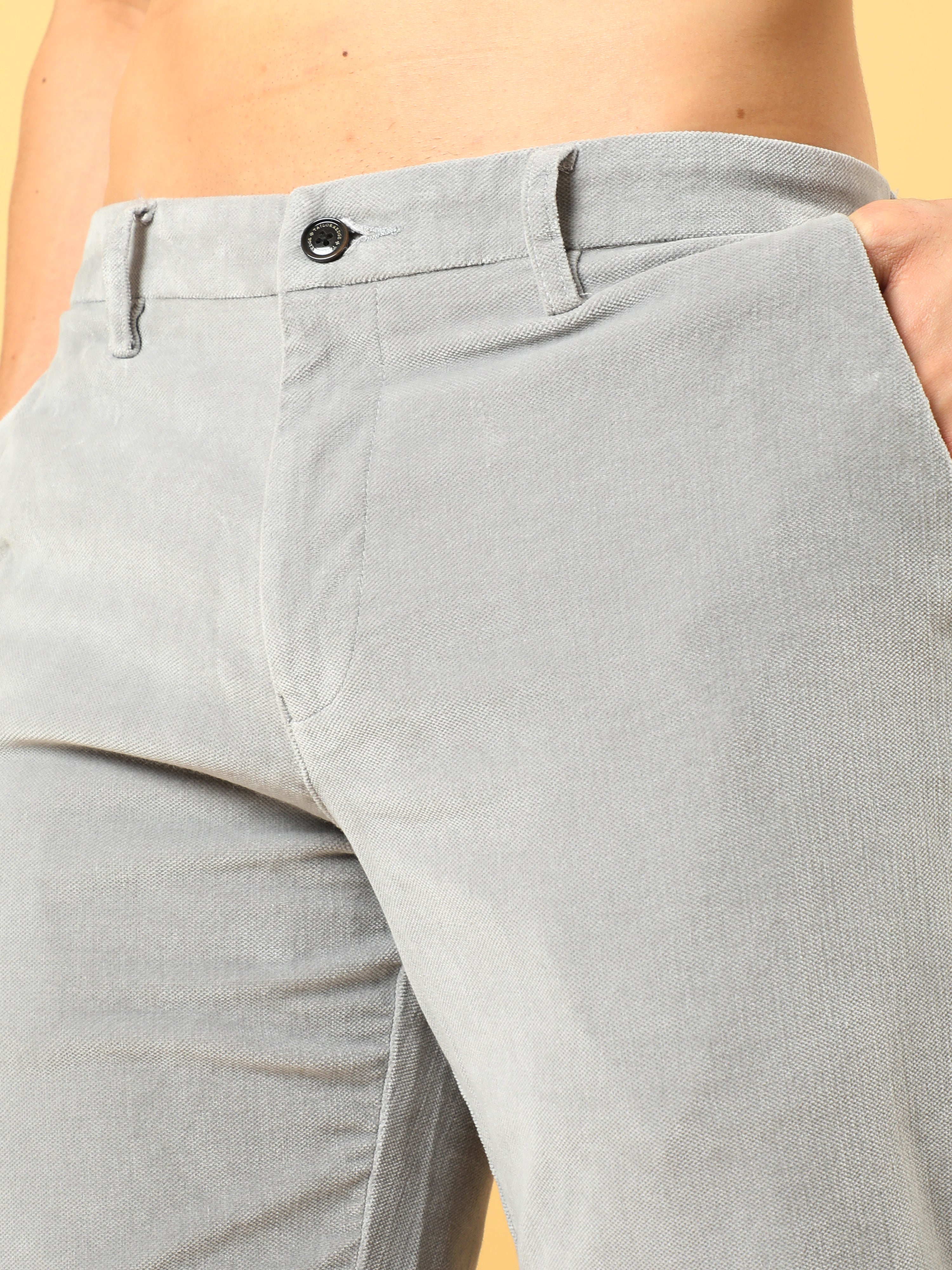 Premium Corduroy Baggy Fit Light Grey Trouser