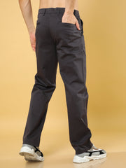 Cotton Dobby Baggy Fit Dark Grey Trouser