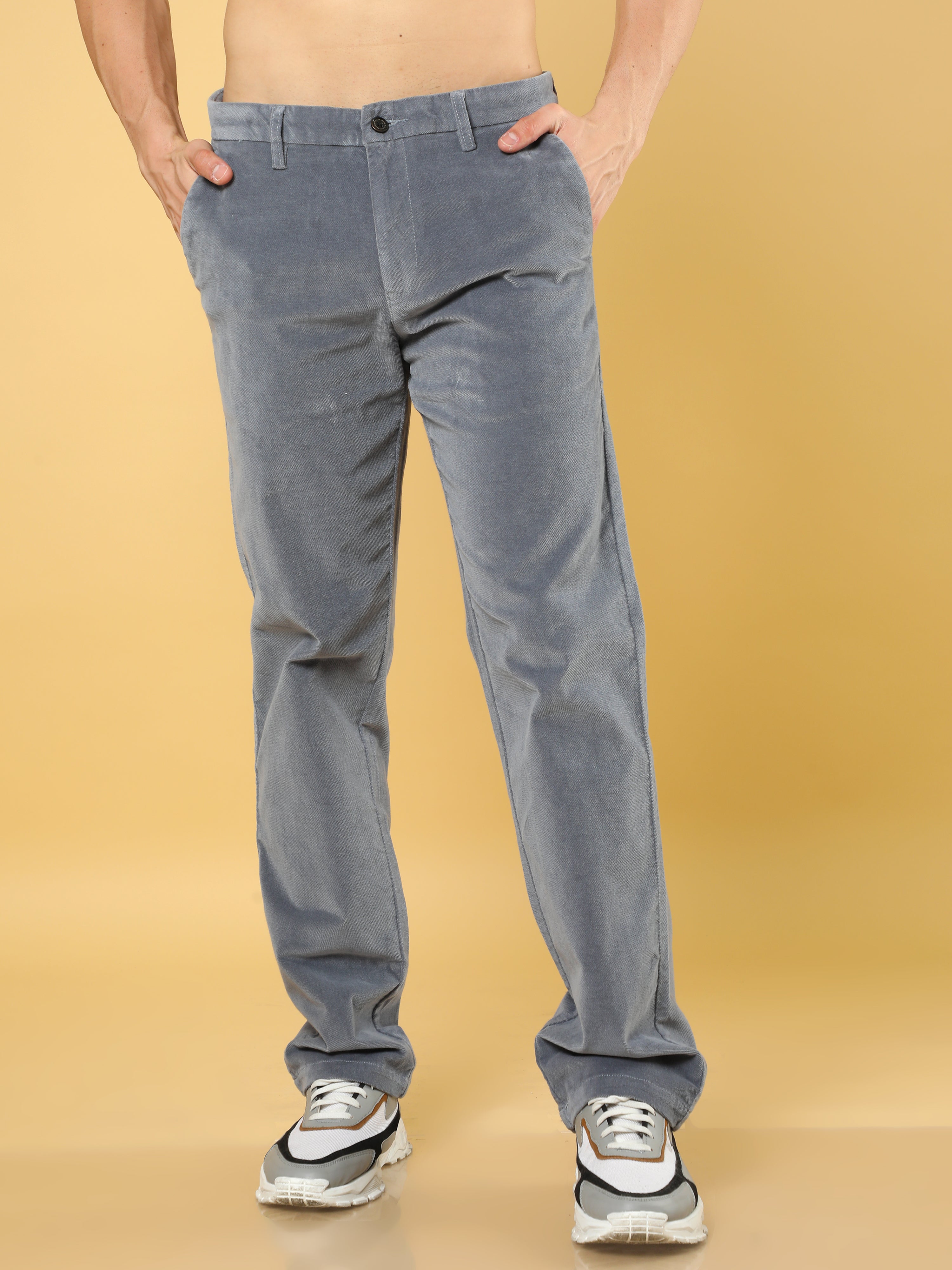 Premium Corduroy Baggy Fit Ash Blue Trouser