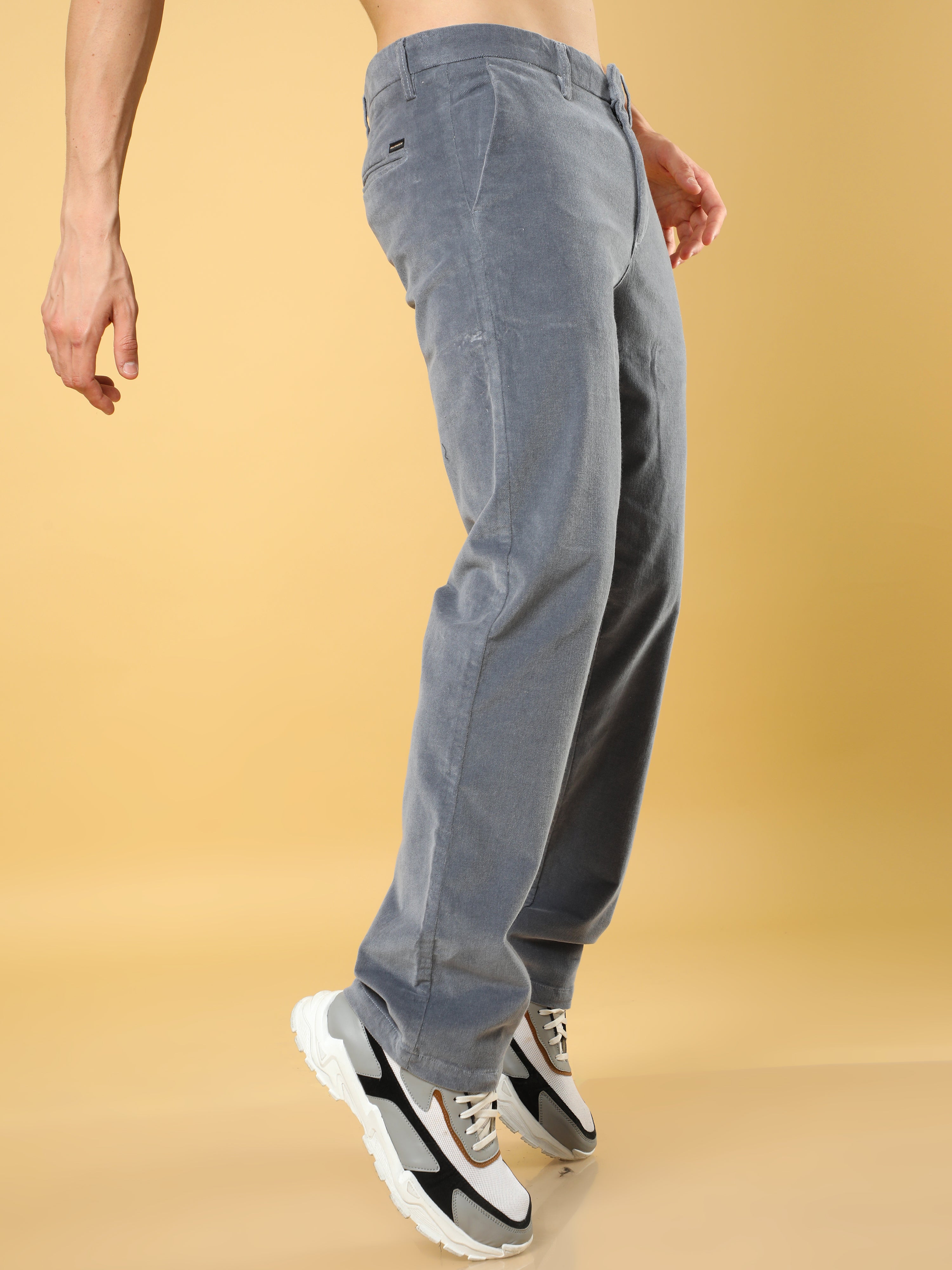 Premium Corduroy Baggy Fit Ash Blue Trouser