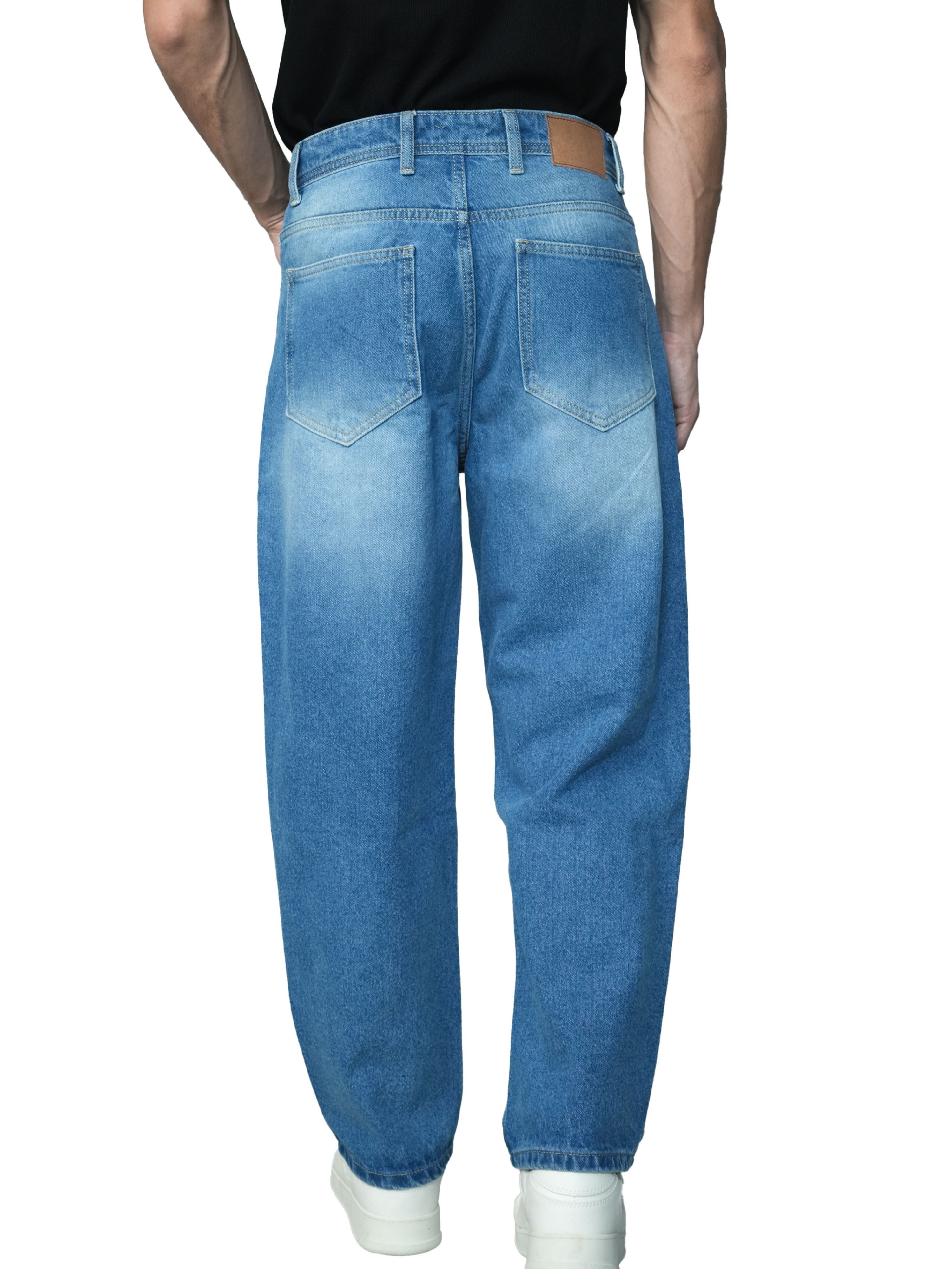 Classic Edge Relaxed Denims In Mid Blue