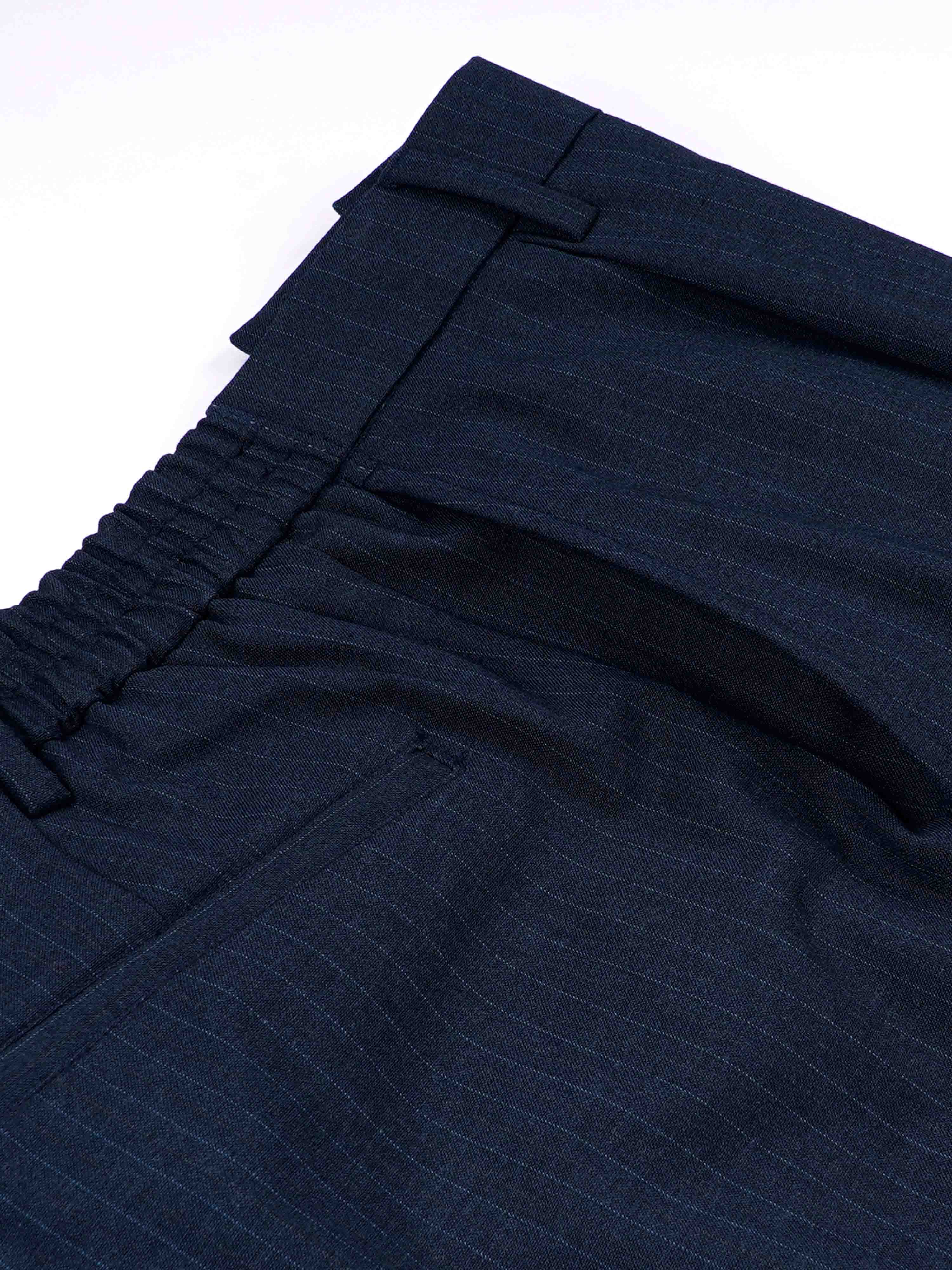 Soft Miracle Navy Striped Relaxed Pants