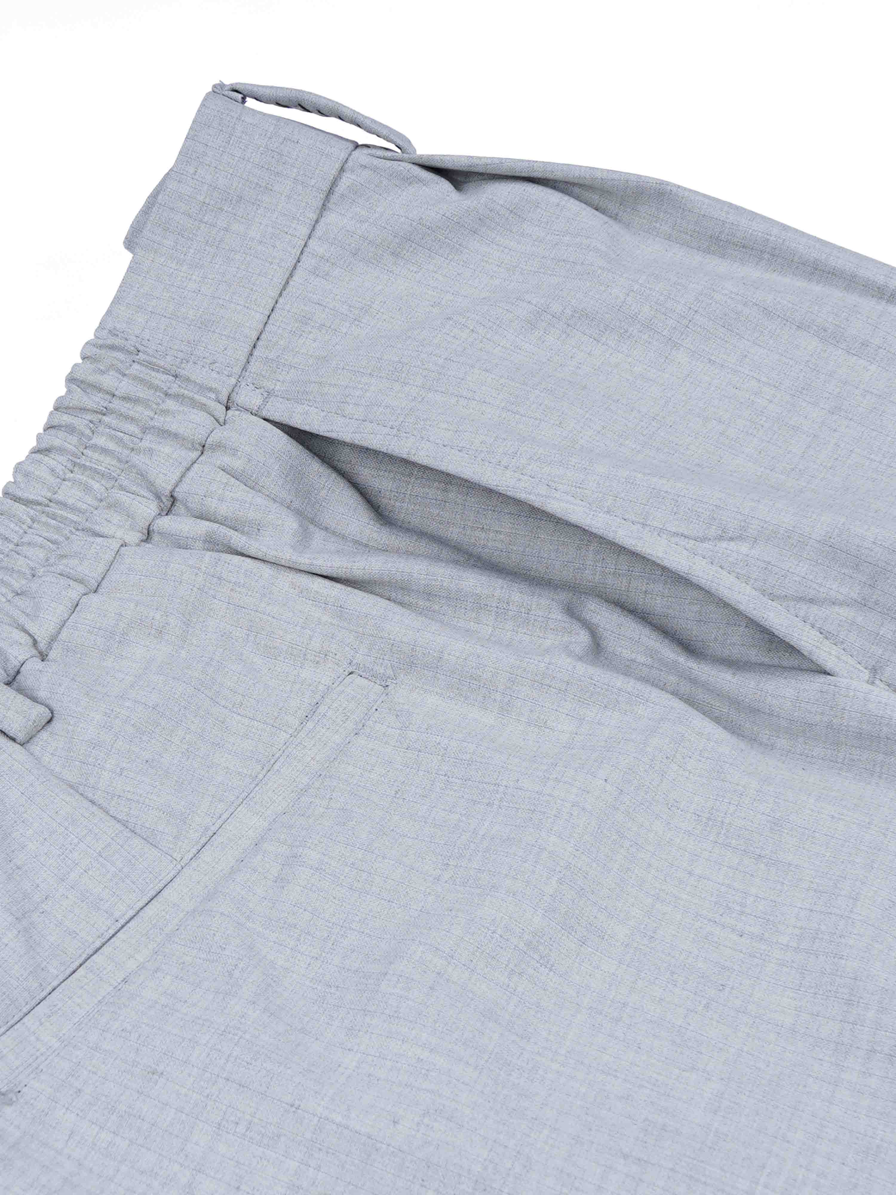 Soft Miracle Light Grey Striped Relaxed Pants