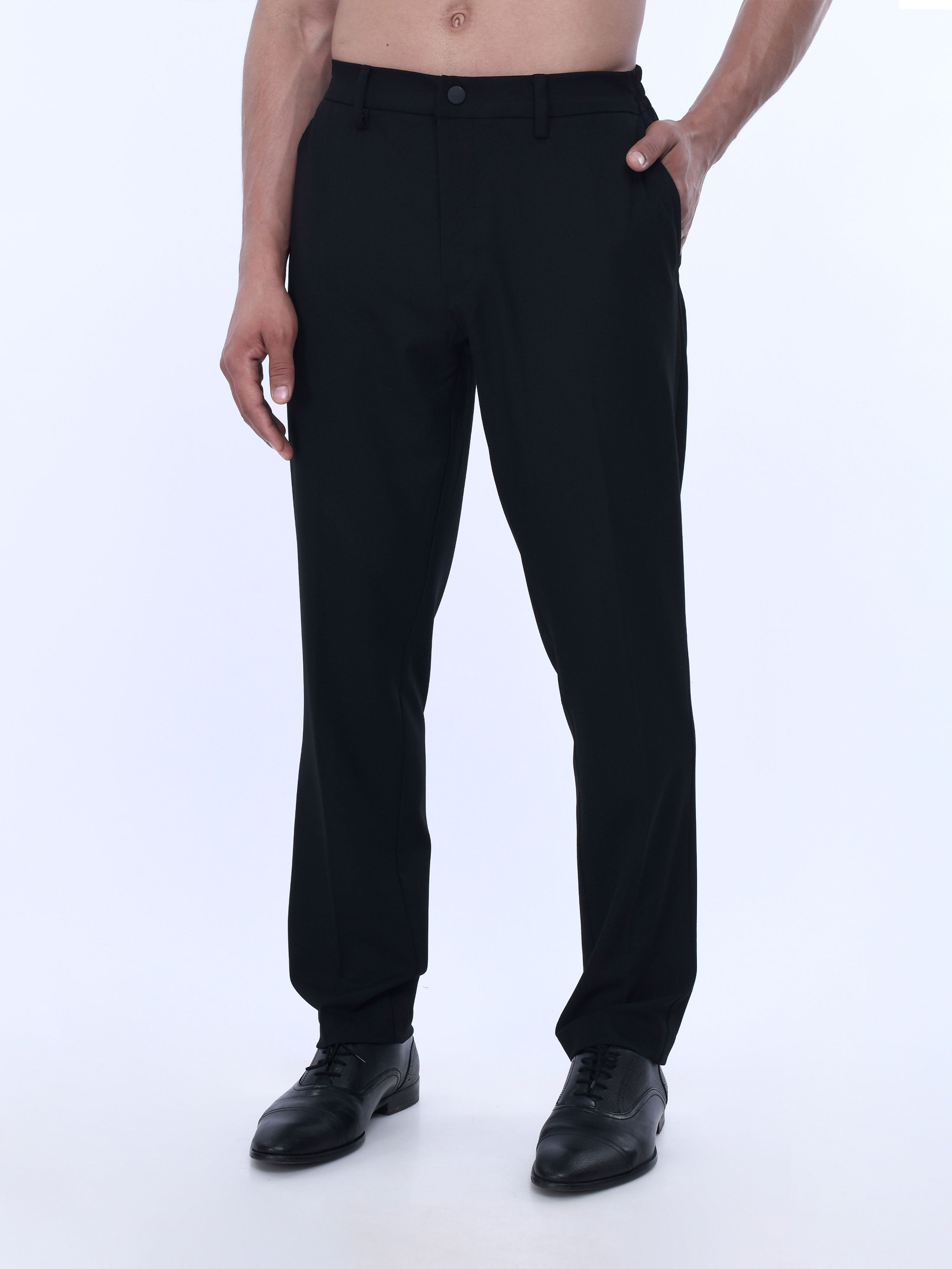 Black Relaxed Fit Mens trousers
