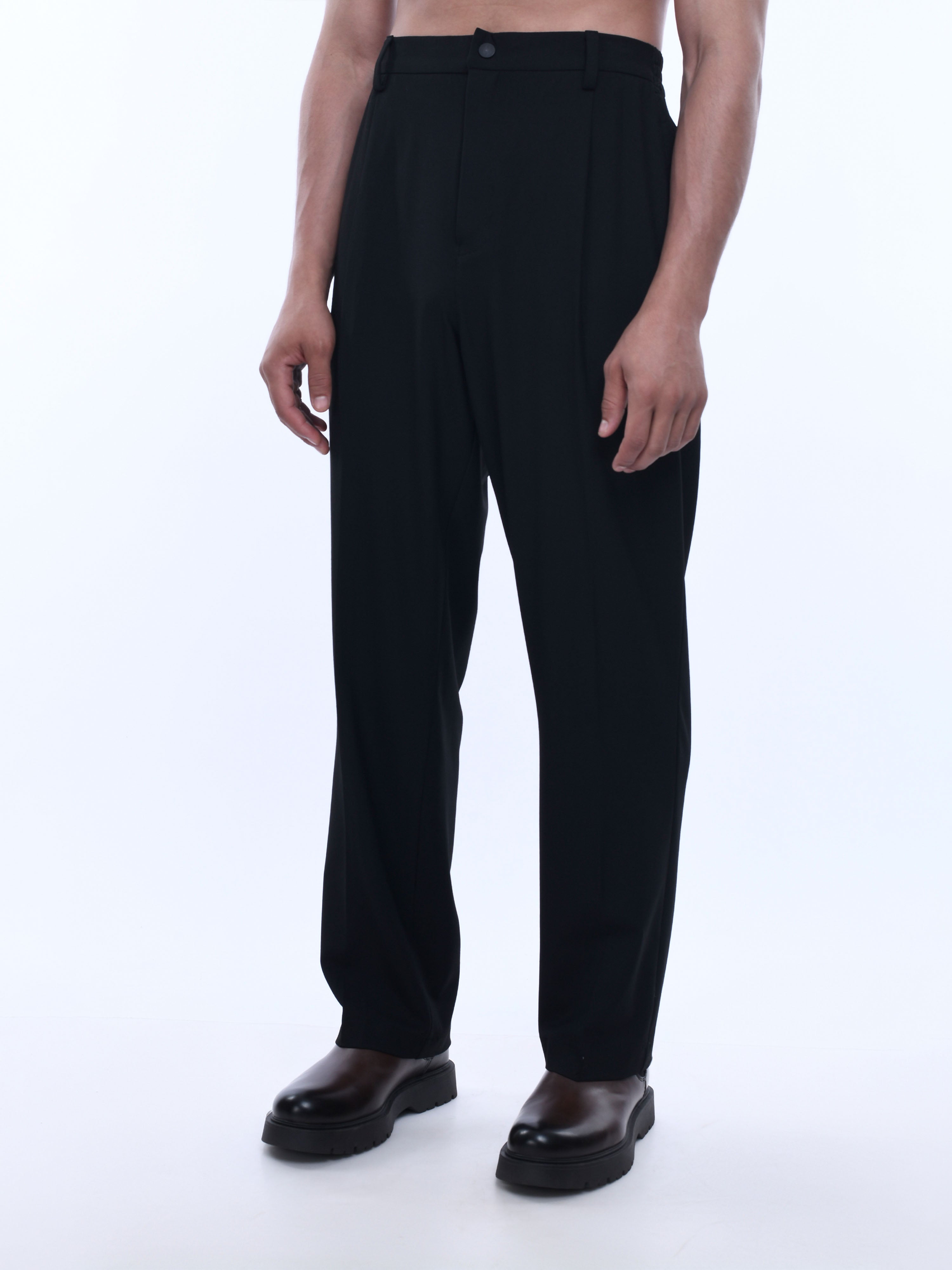 Black Relaxed Fit Trousers