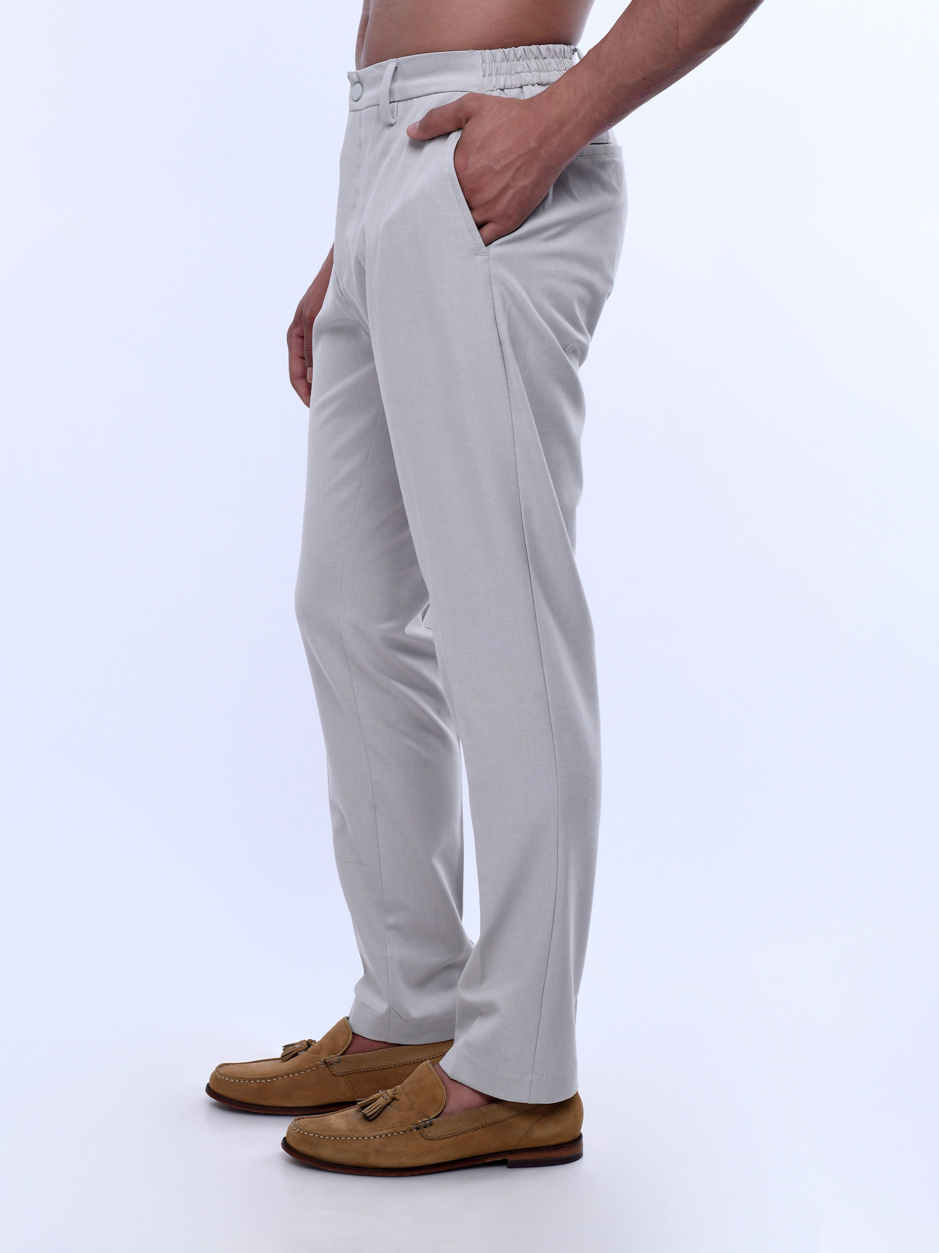 Cream Mens Formal Trousers