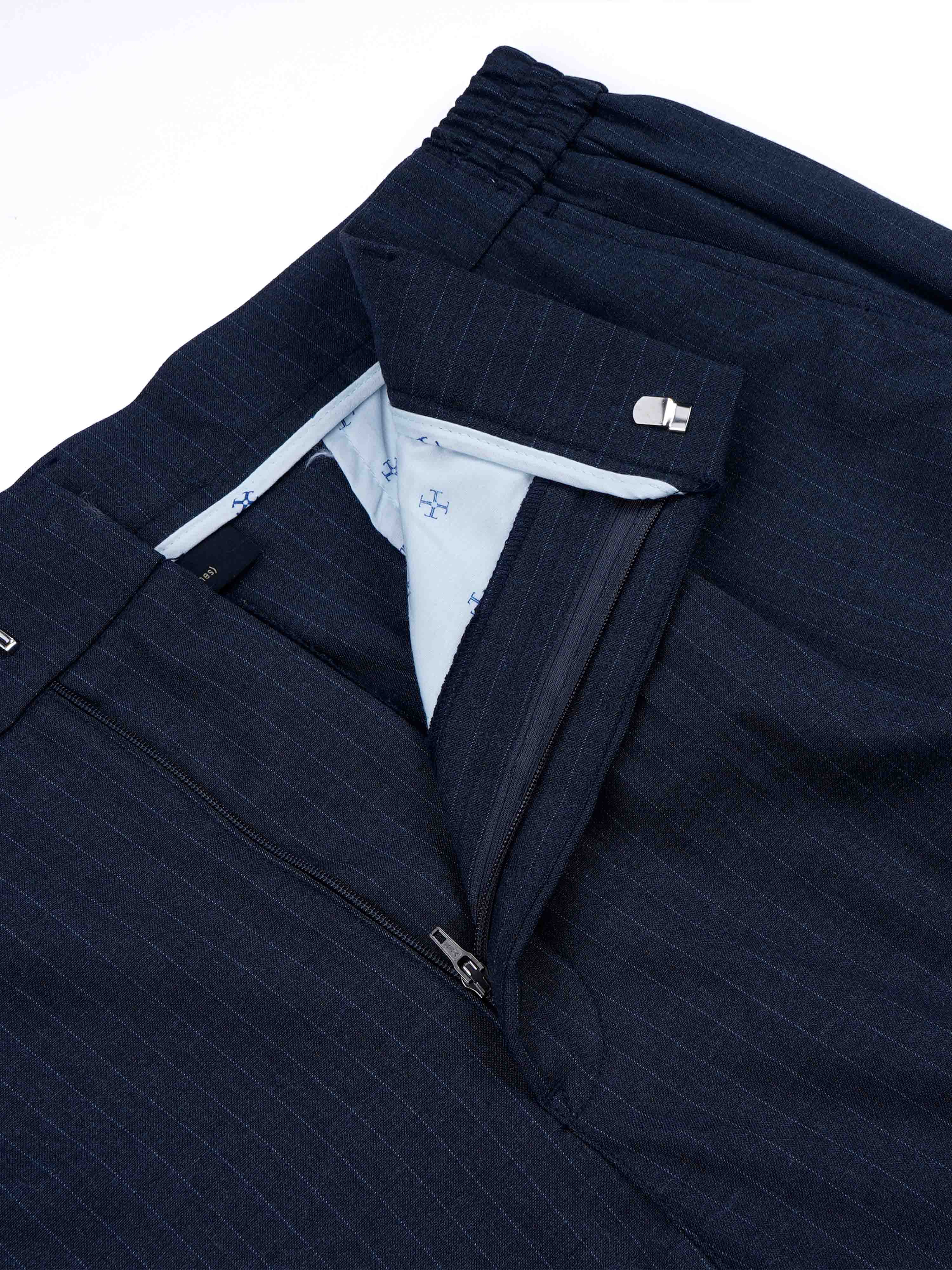 Soft Miracle Navy Striped Relaxed Pants