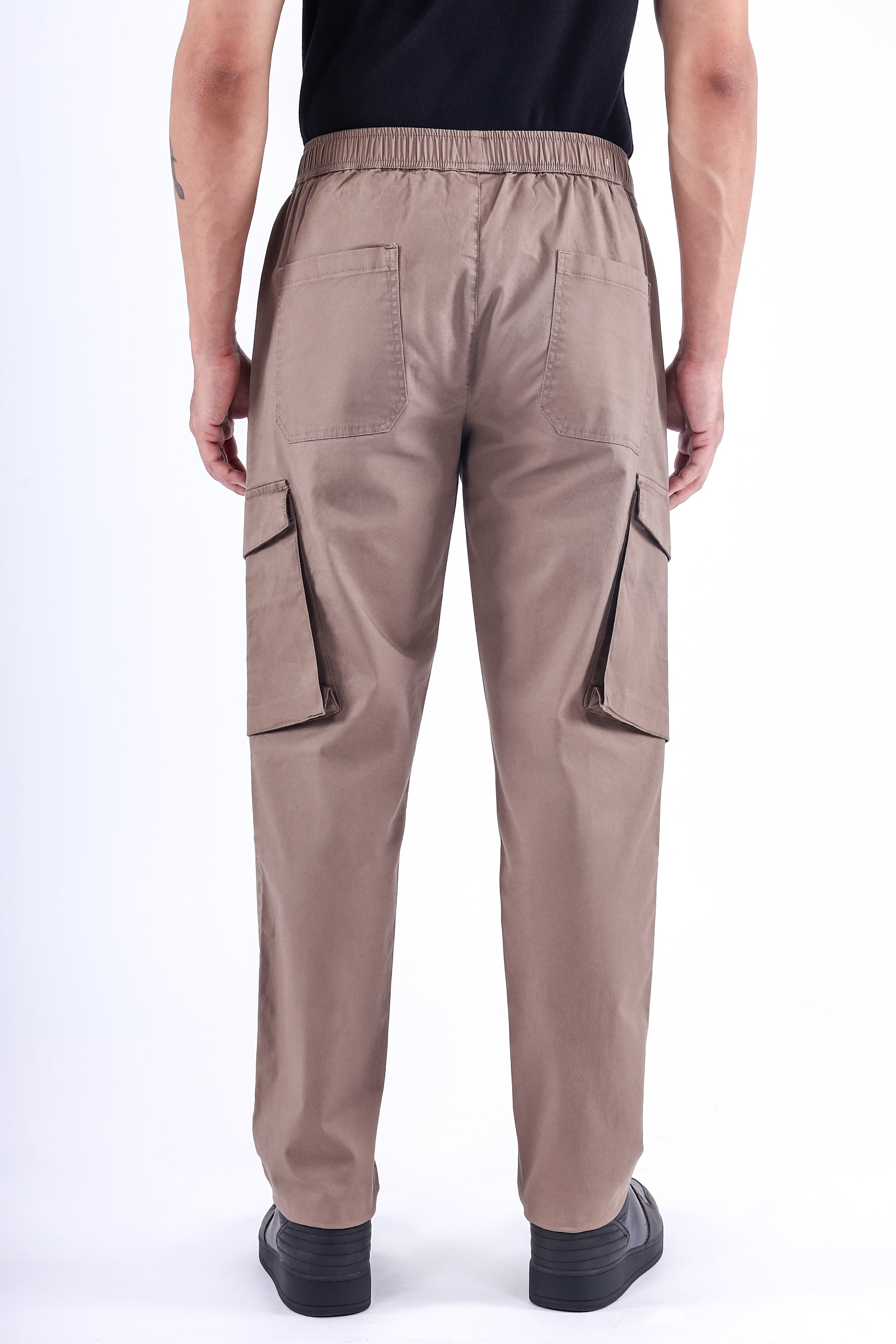 Feather Light Tailored Cargos In Khakhi